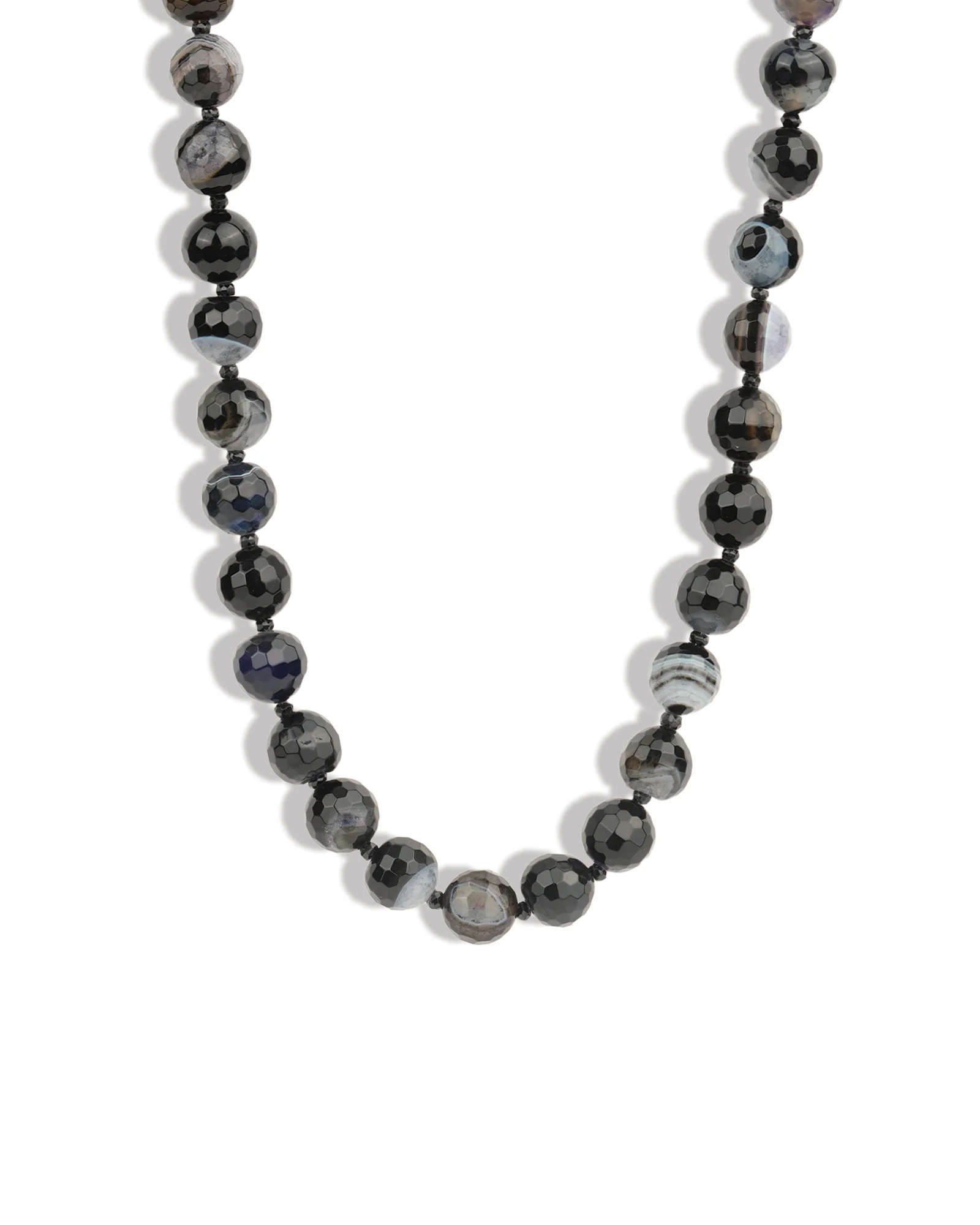 Faceted Mixed Shape Long Beaded Necklace | 10mm