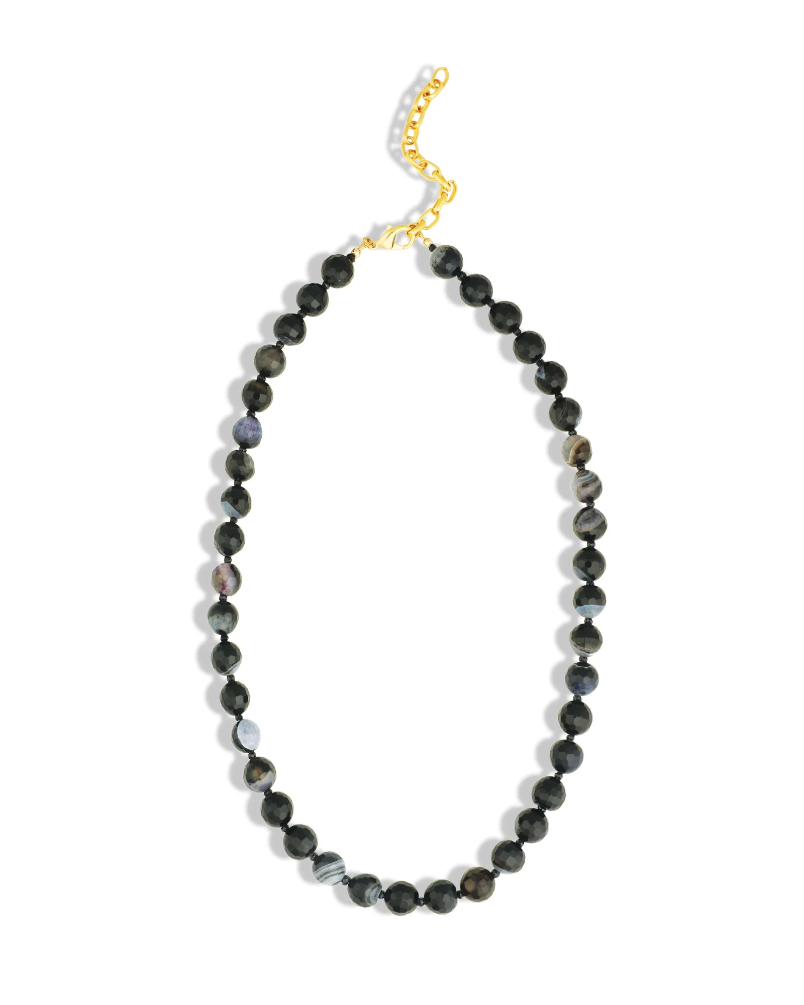 Faceted Mixed Shape Long Beaded Necklace | 10mm - Image 3