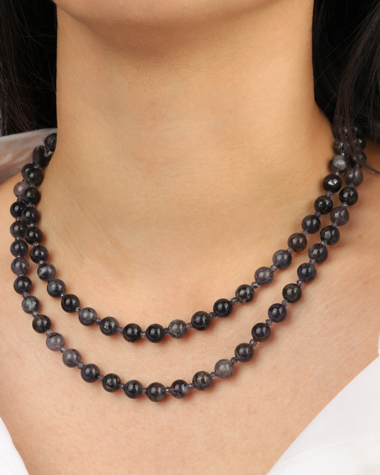 Mixed Shape Extra Long Beaded Necklace | 8mm - Image 2