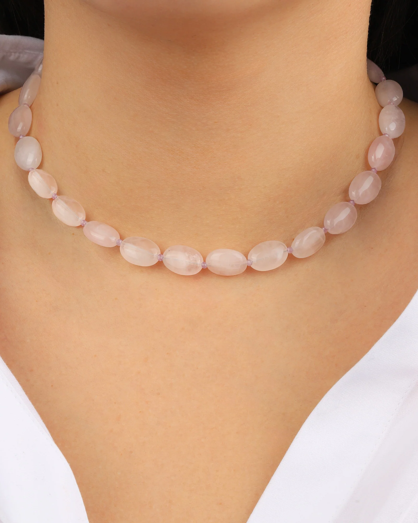 Petite Oval Beaded Necklace - Image 4