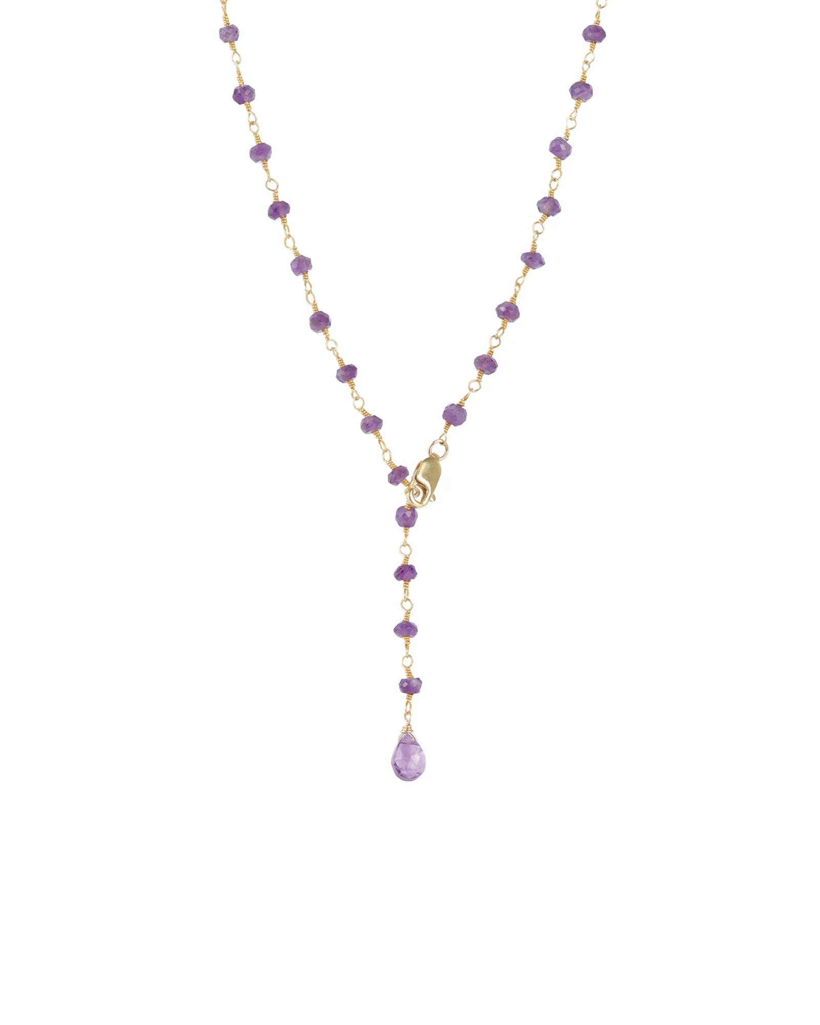 Amethyst Chain Drop Lariat