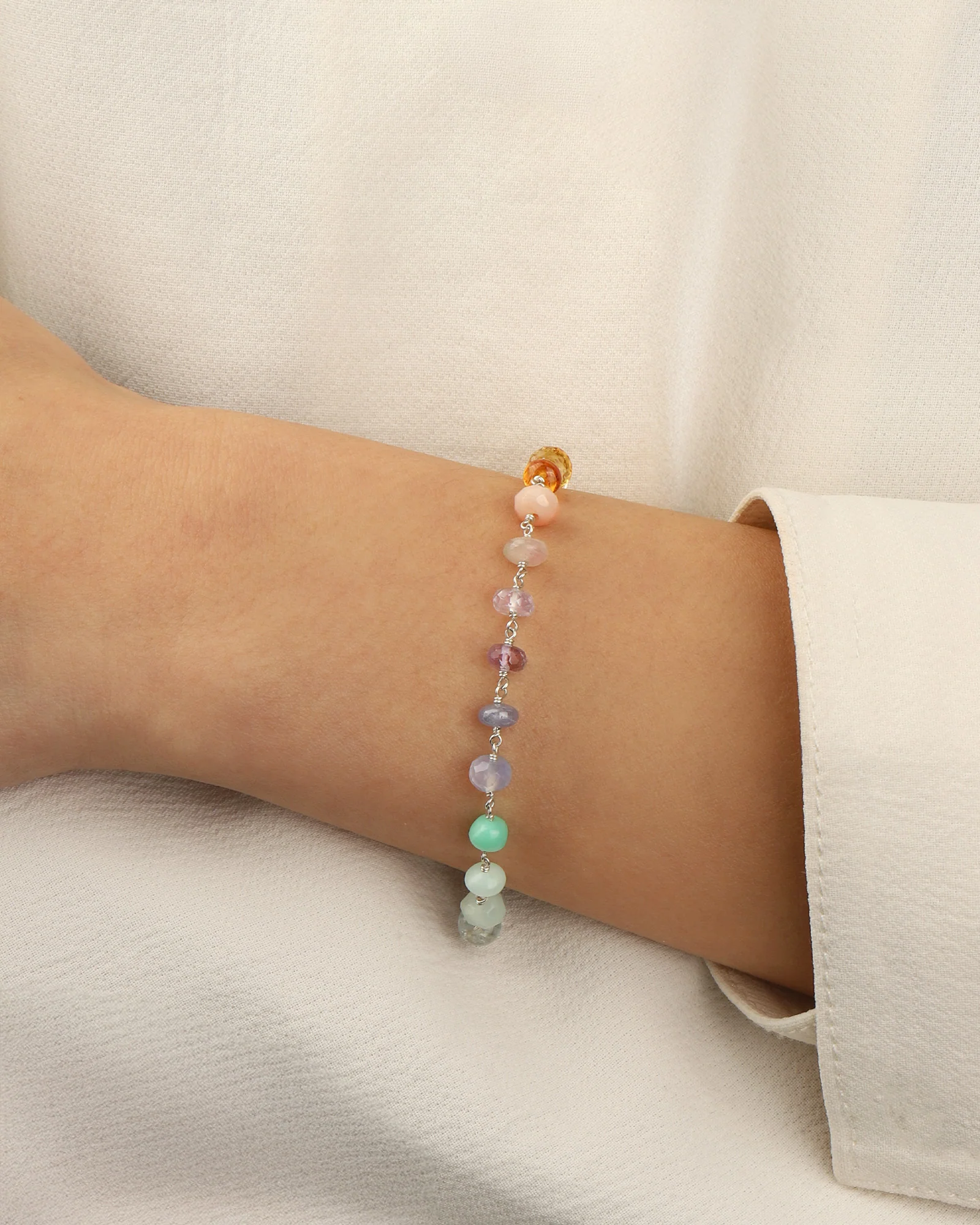Mixed Stone Chain Bracelet - Image 2