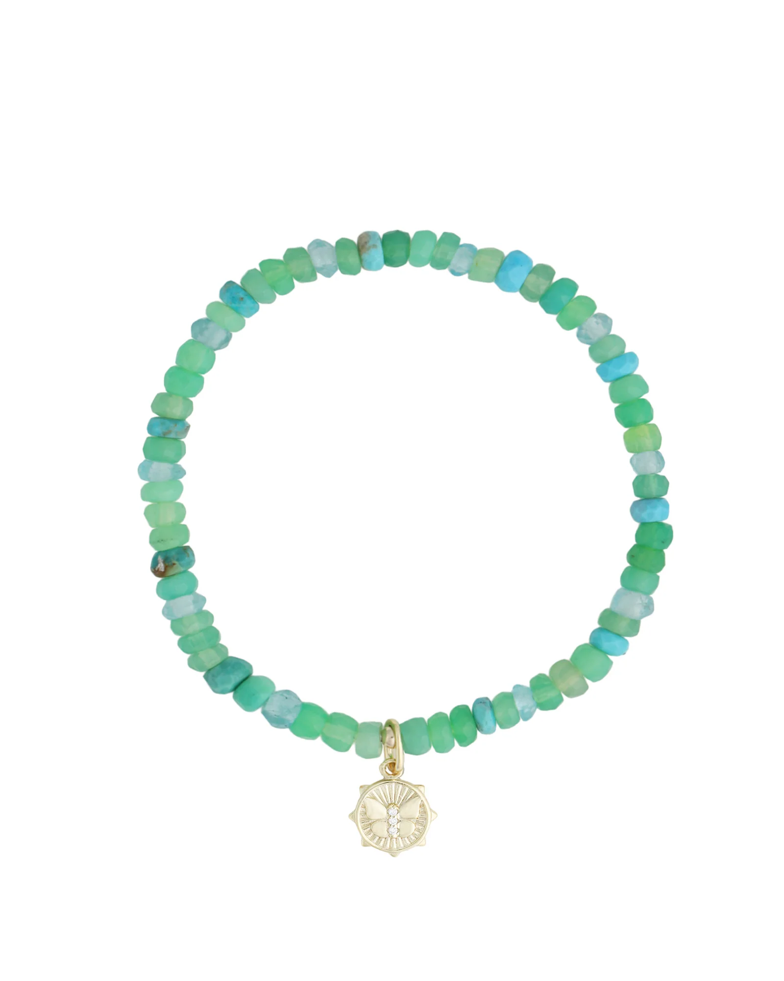 Butterfly Disc Charm Beaded Bracelet