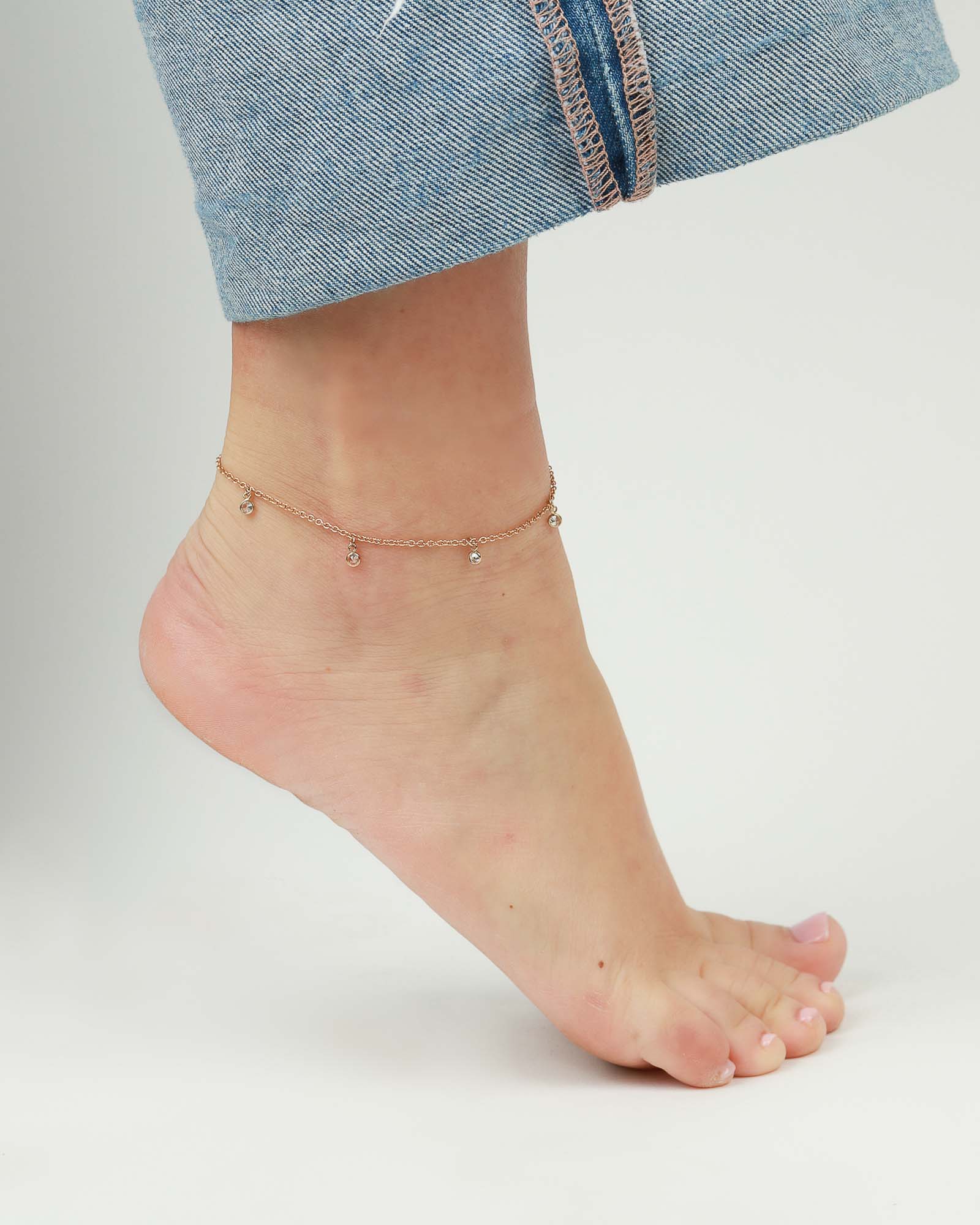 CZ Drop Anklet - Image 3