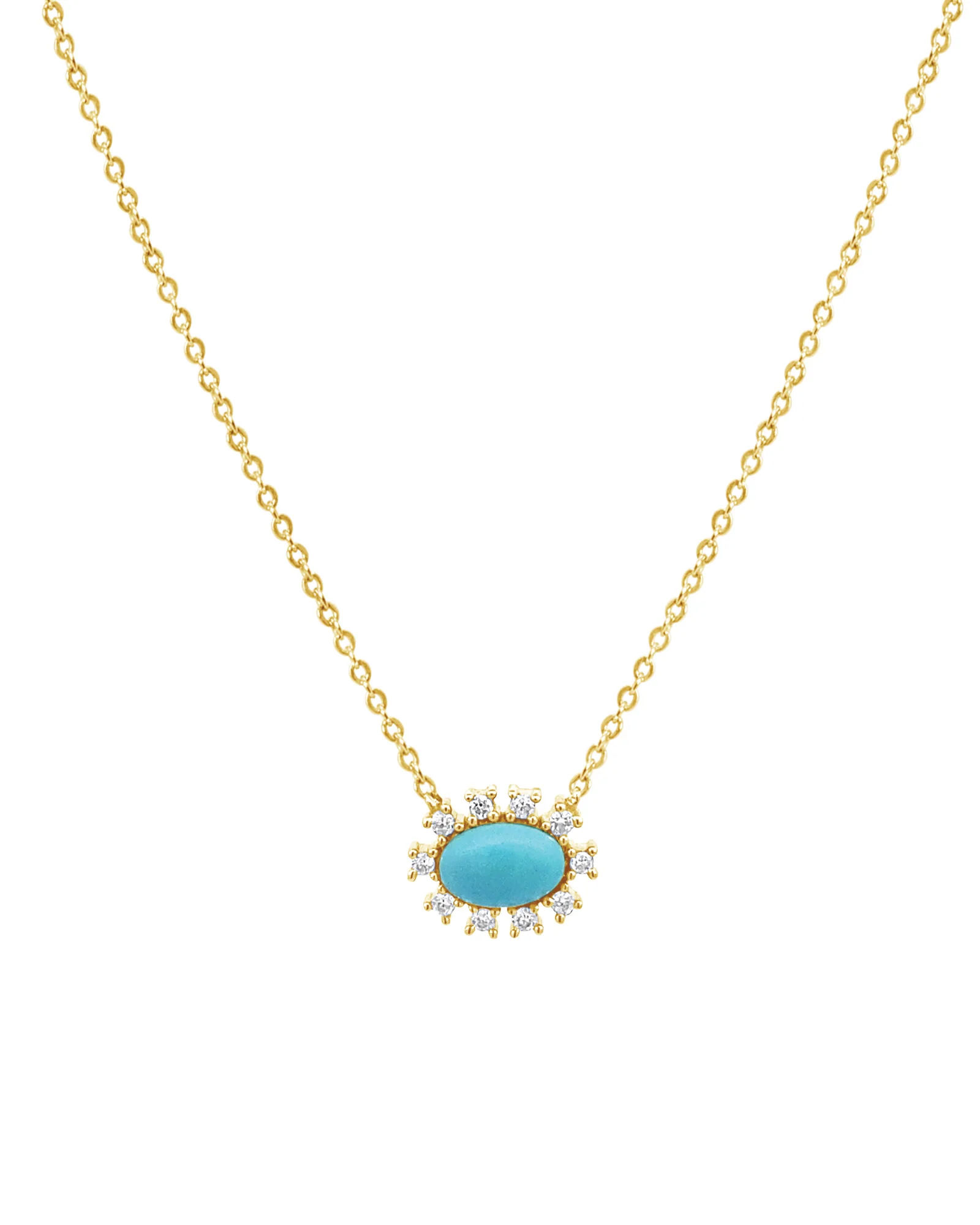 Spiked Stone Oval Necklace