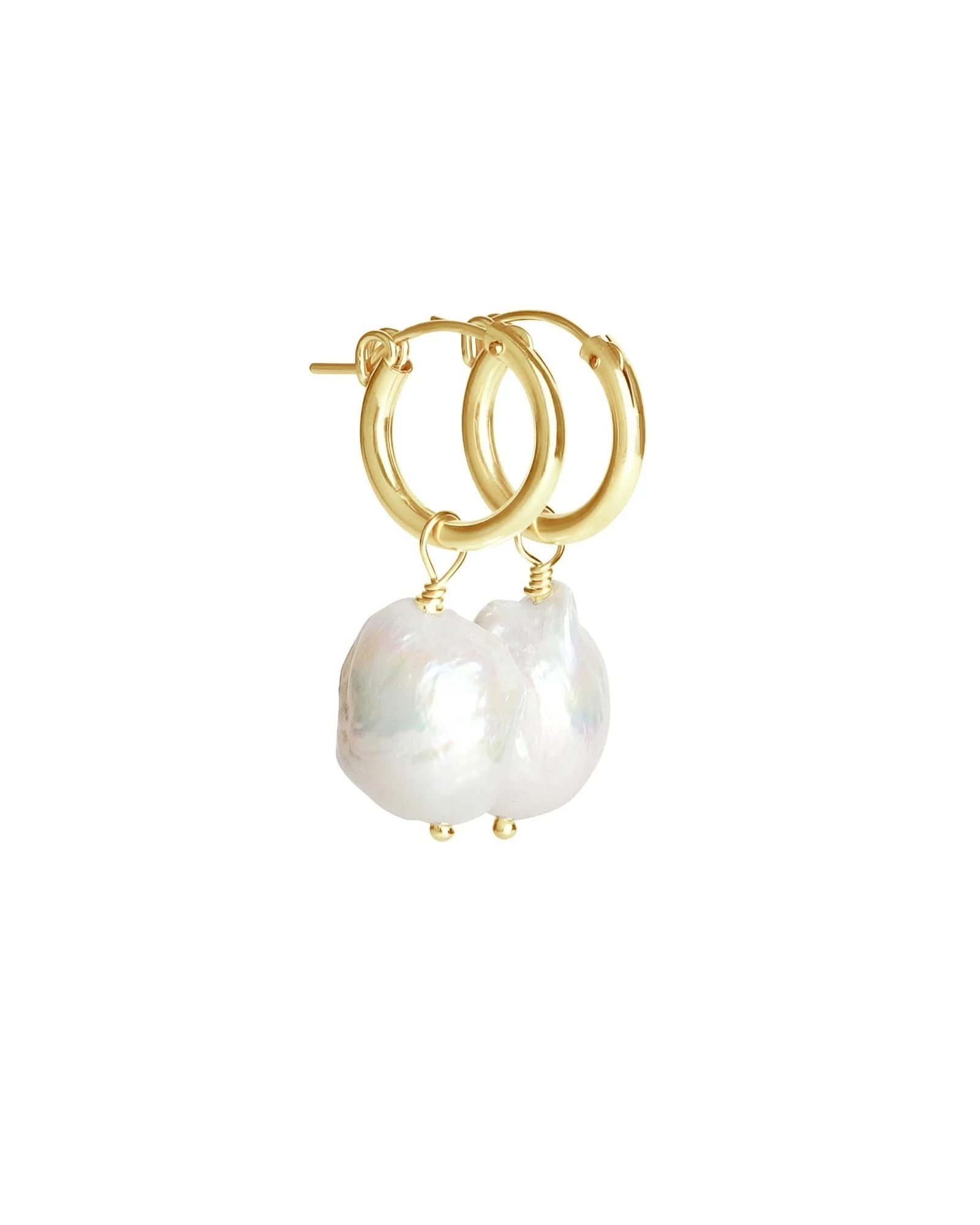 Large Pearl Drop Hoops - Image 3