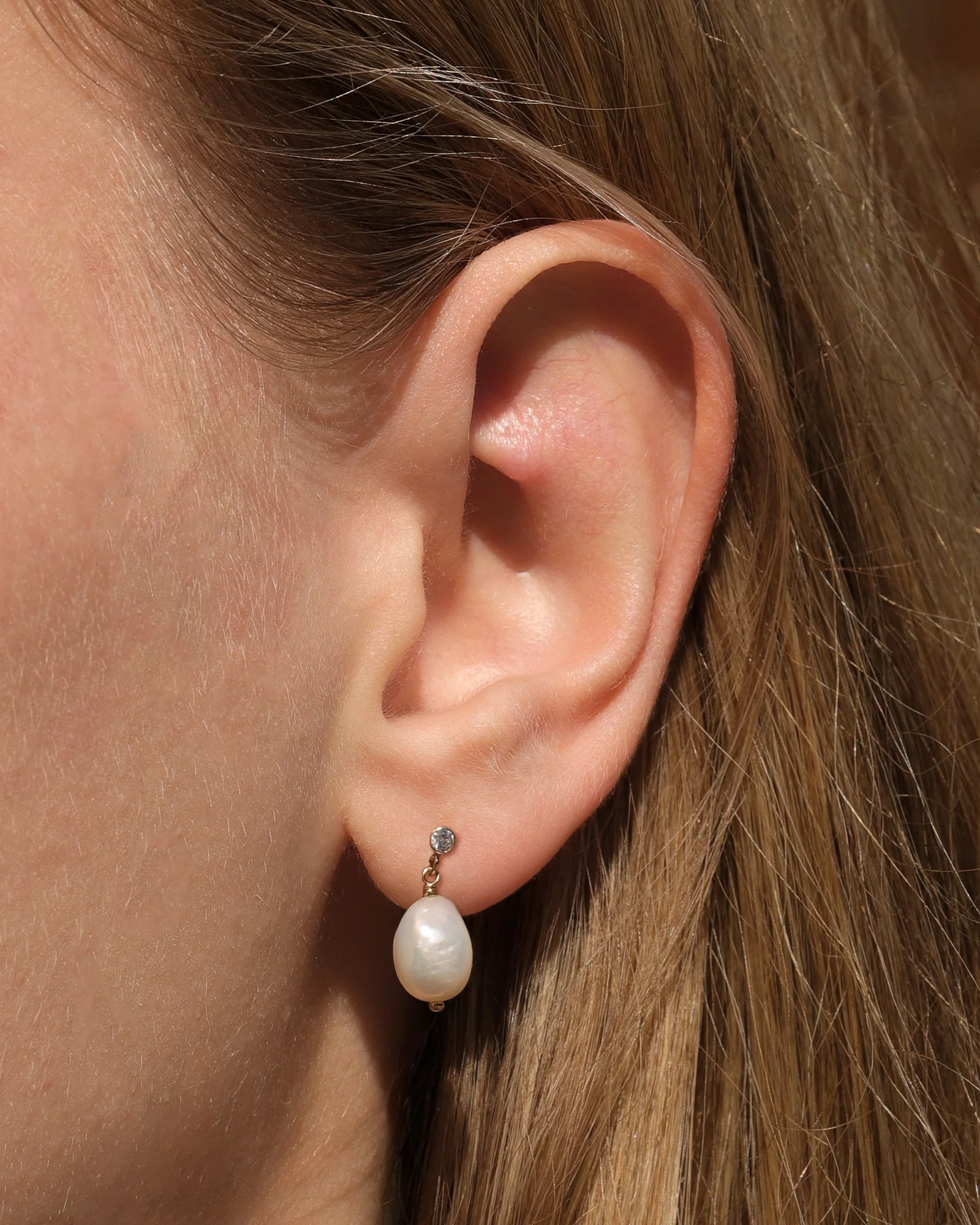 Pearl Drop CZ Studs - Image 2