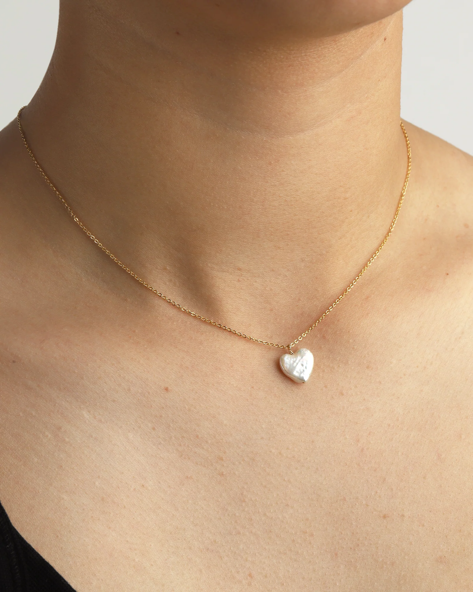 Pearl Heart Drop Necklace - Image 2