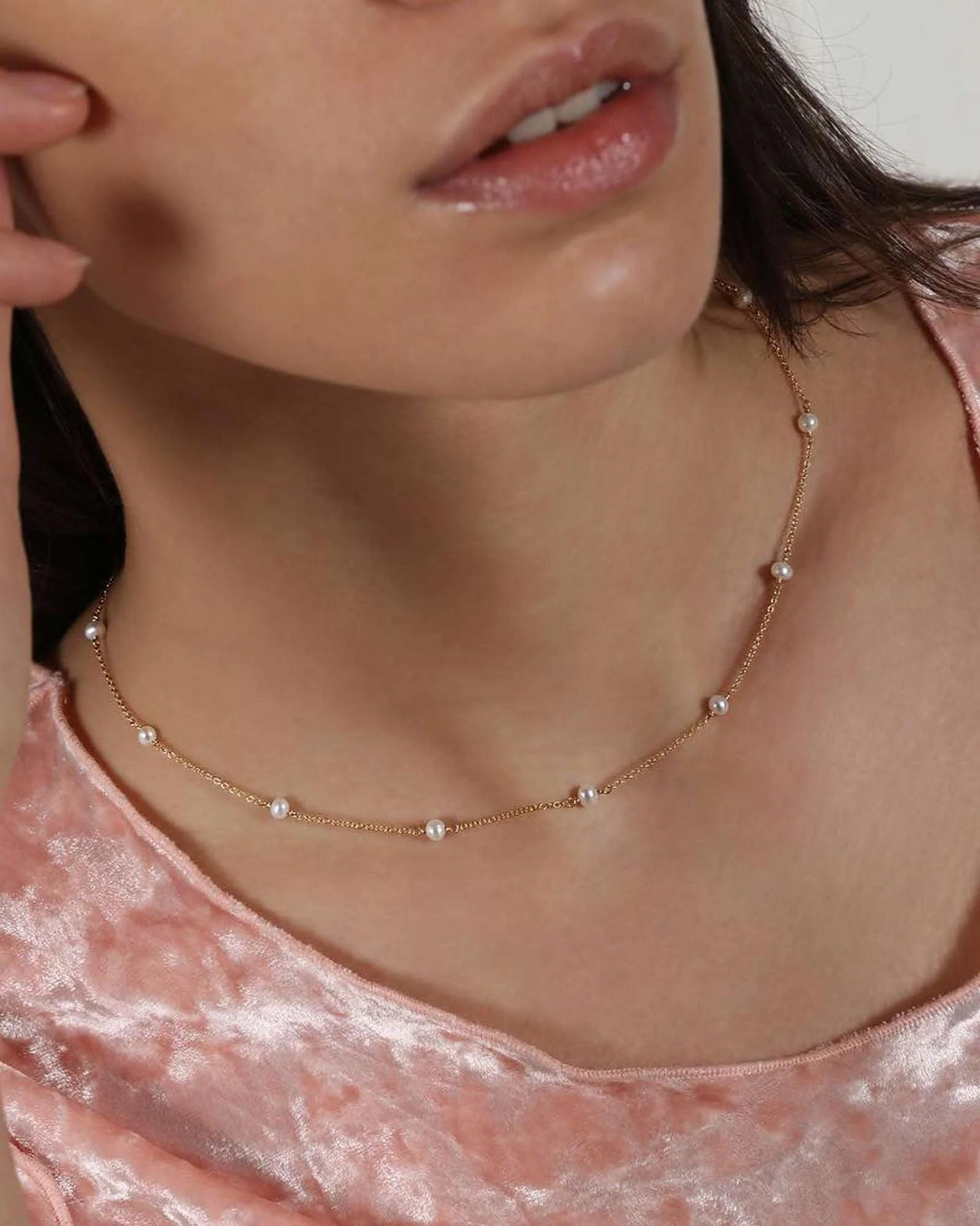 Pearl Station Necklace - Image 4