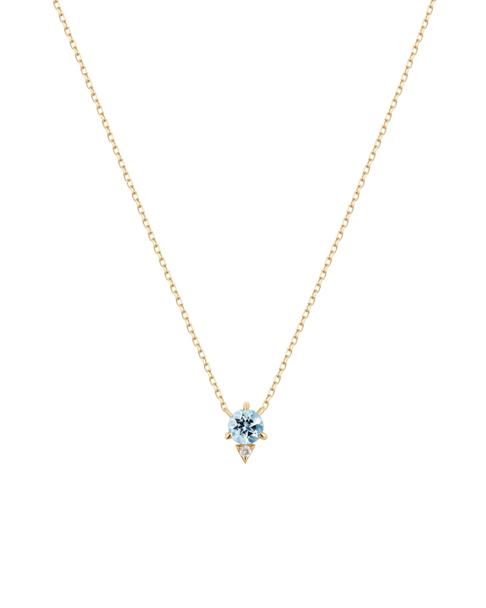 Round Aquamarine CZ Necklace
