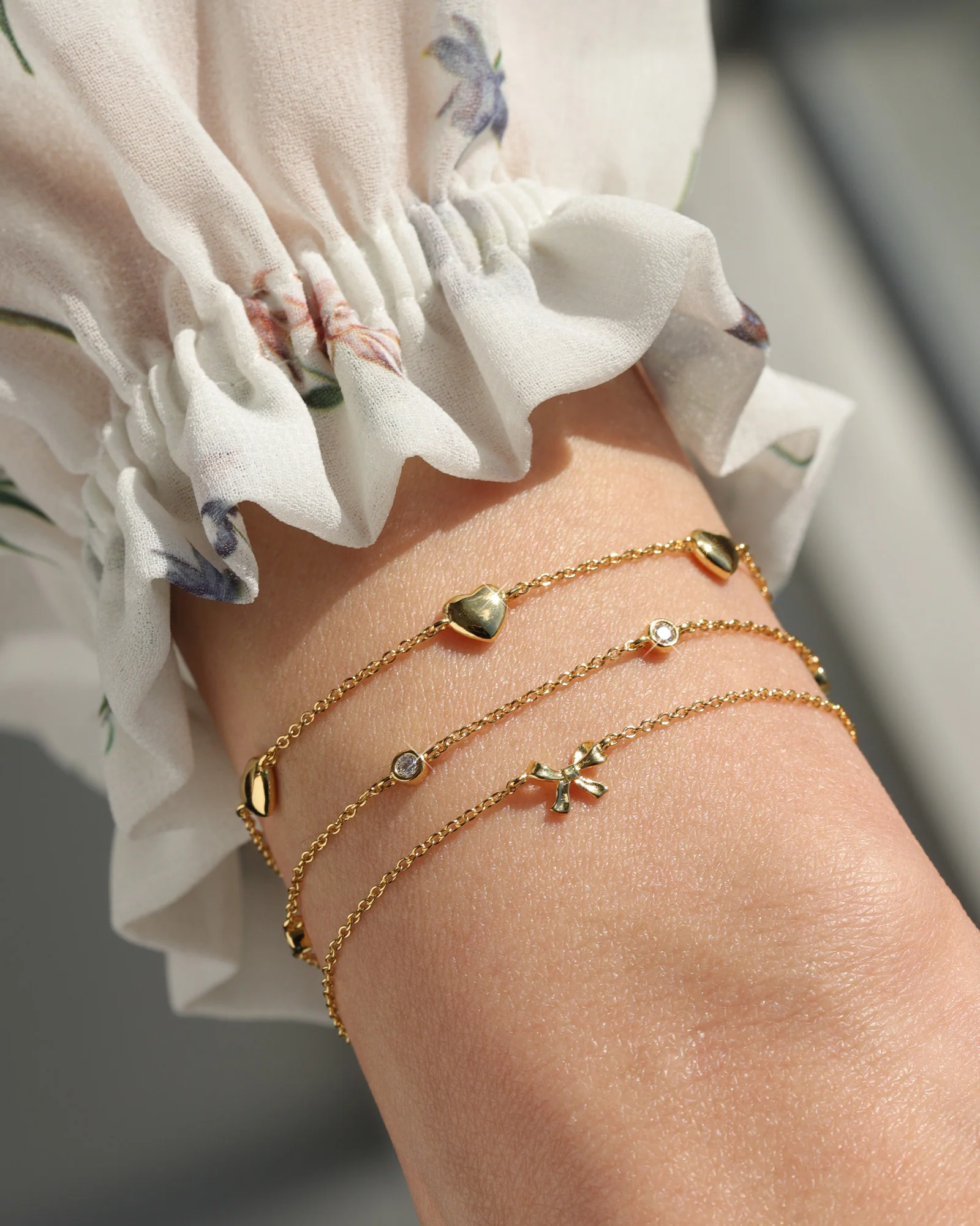 5 Bezel CZ Chain Bracelet - Image 3