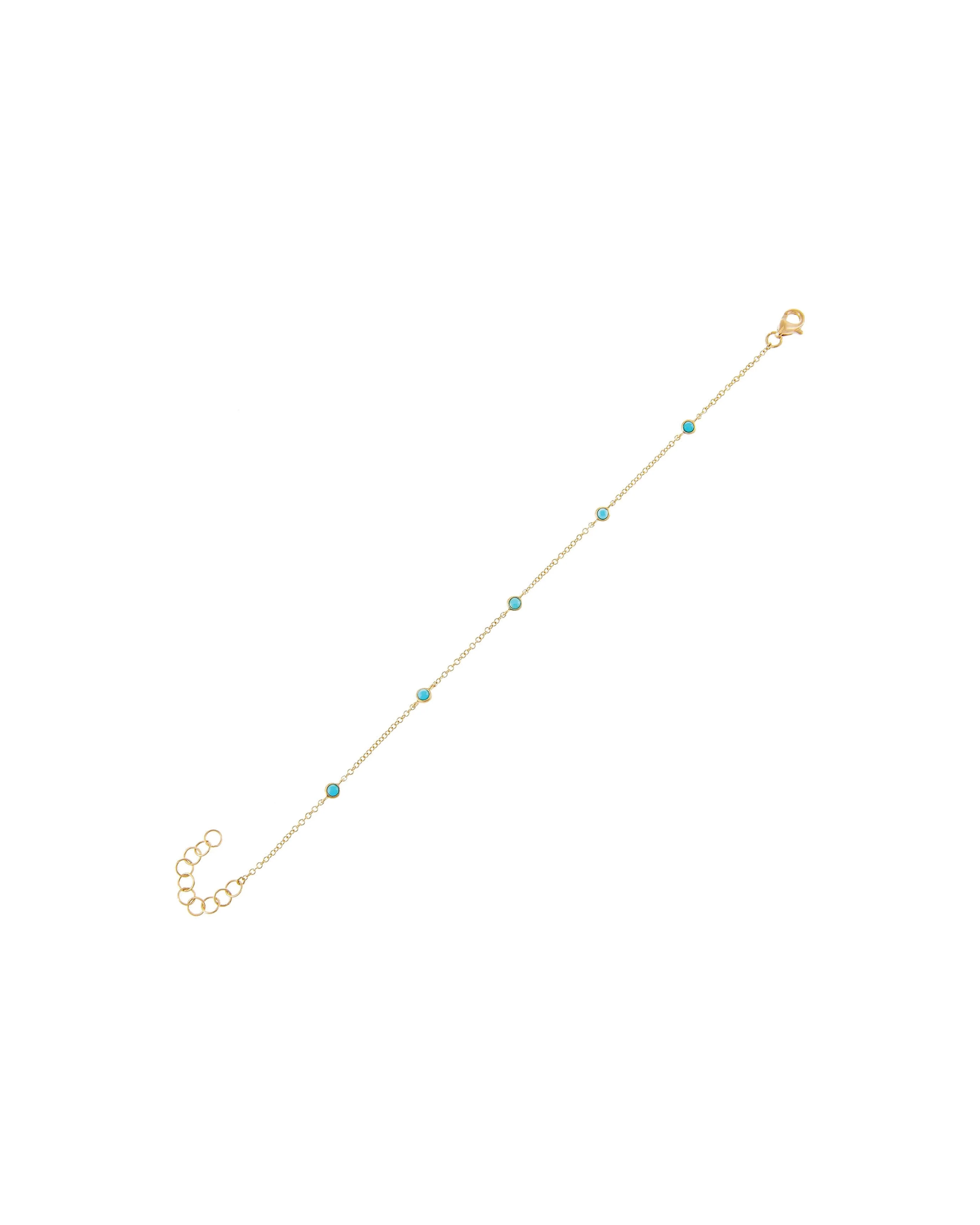 5 Bezel Turquoise Chain Bracelet - Image 3
