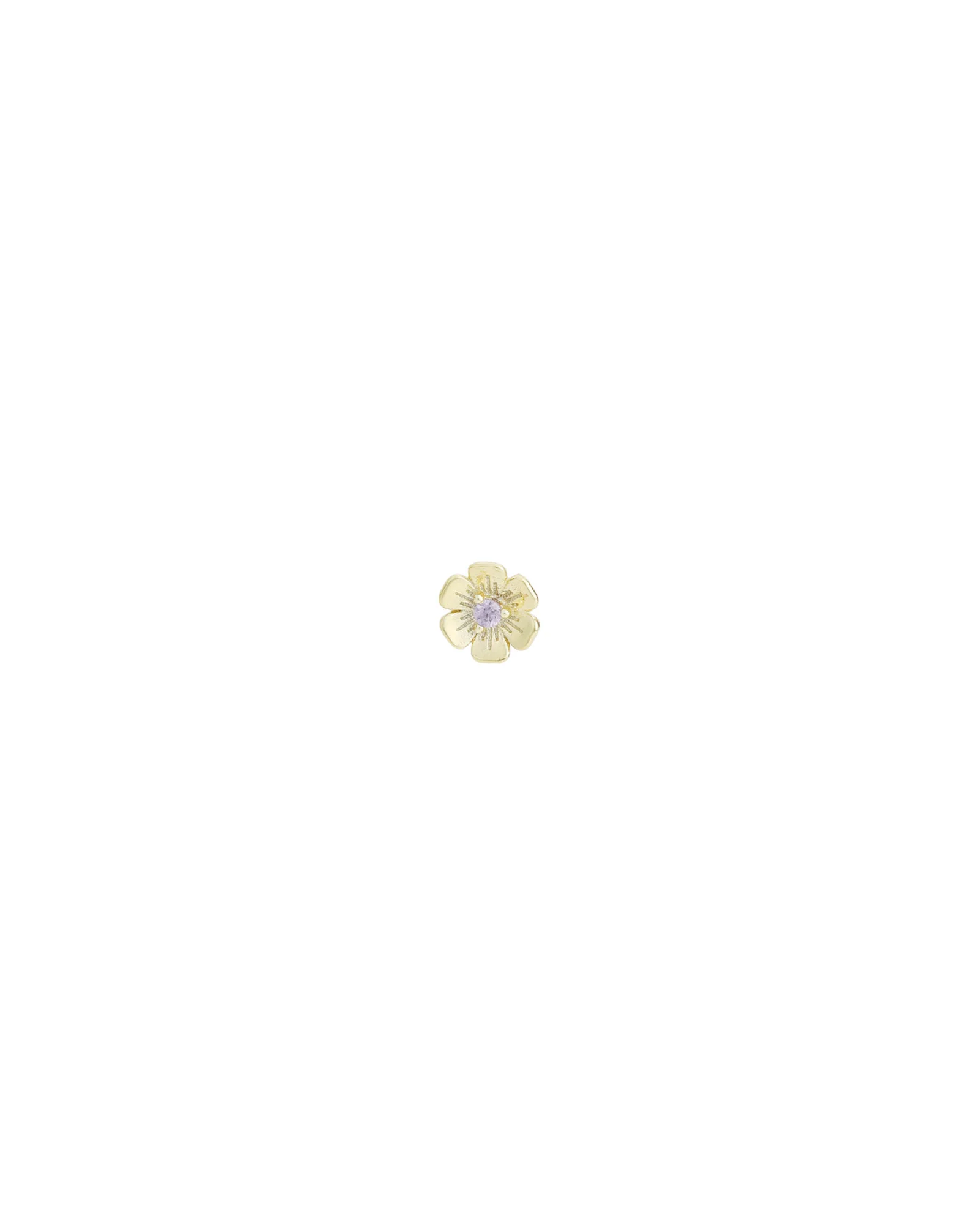 Birthstone Flower Single Stud
