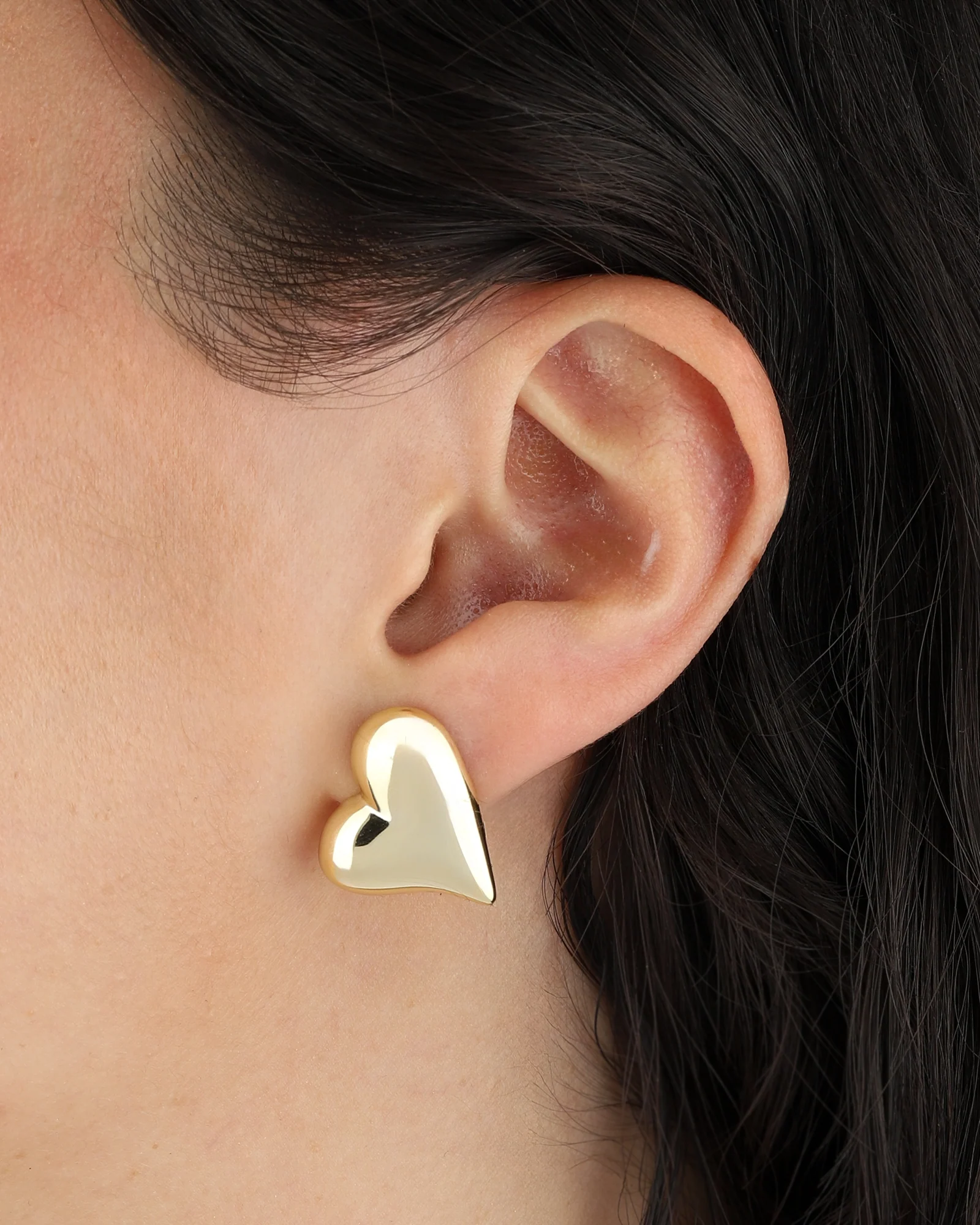 Bold Puffy Heart Studs - Image 2