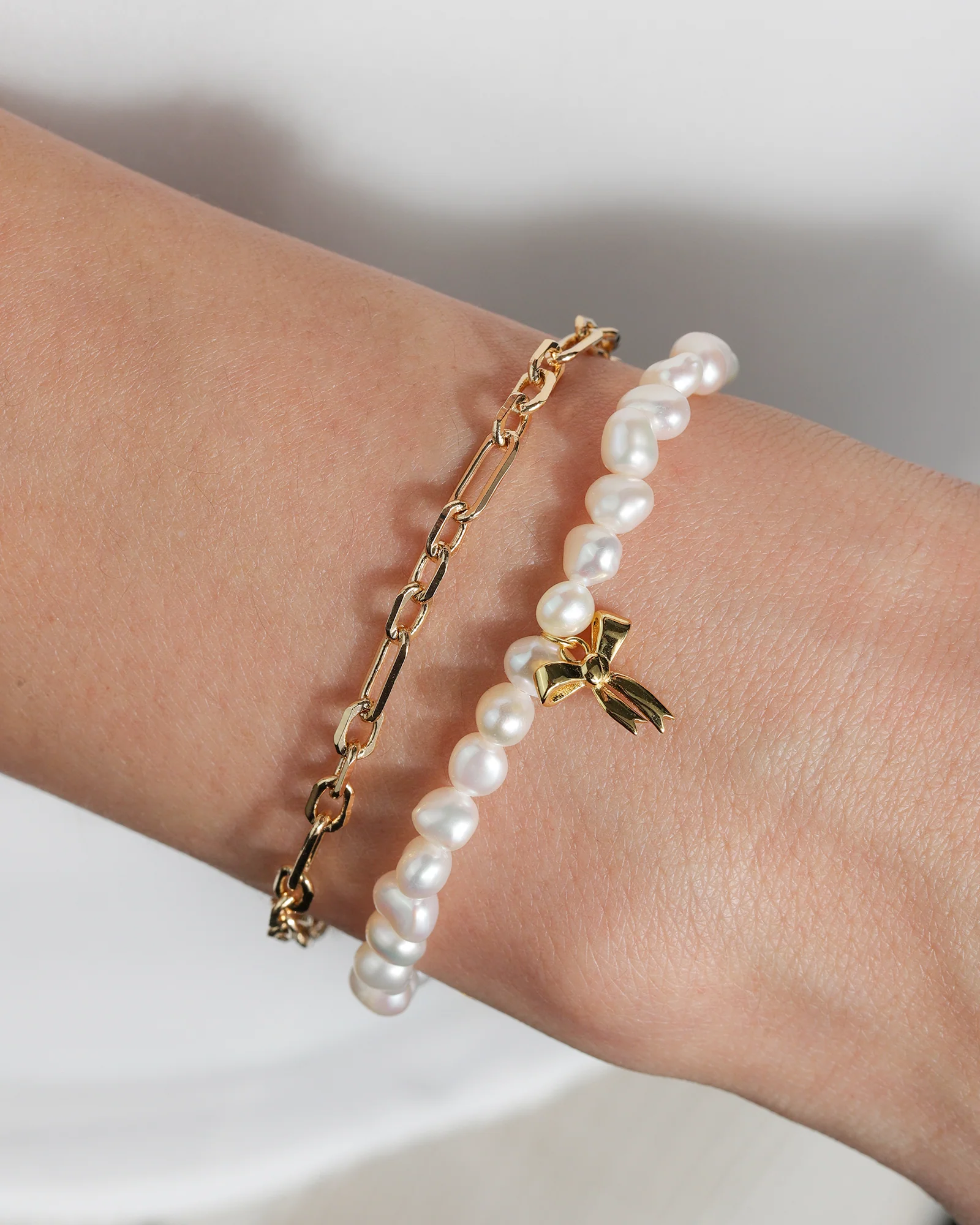 Bow Drop Pearl Bracelet - Image 2