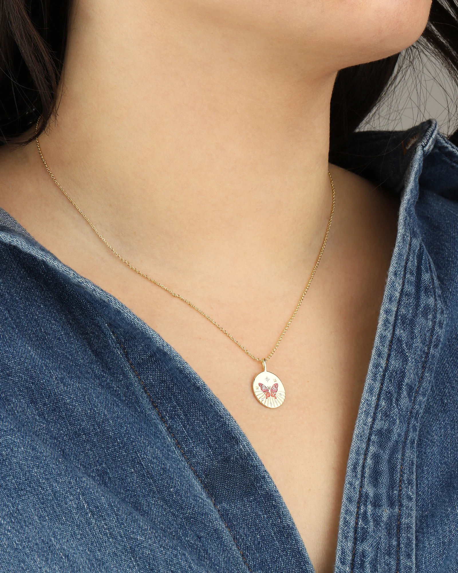 Butterfly Medallion Necklace - Image 2