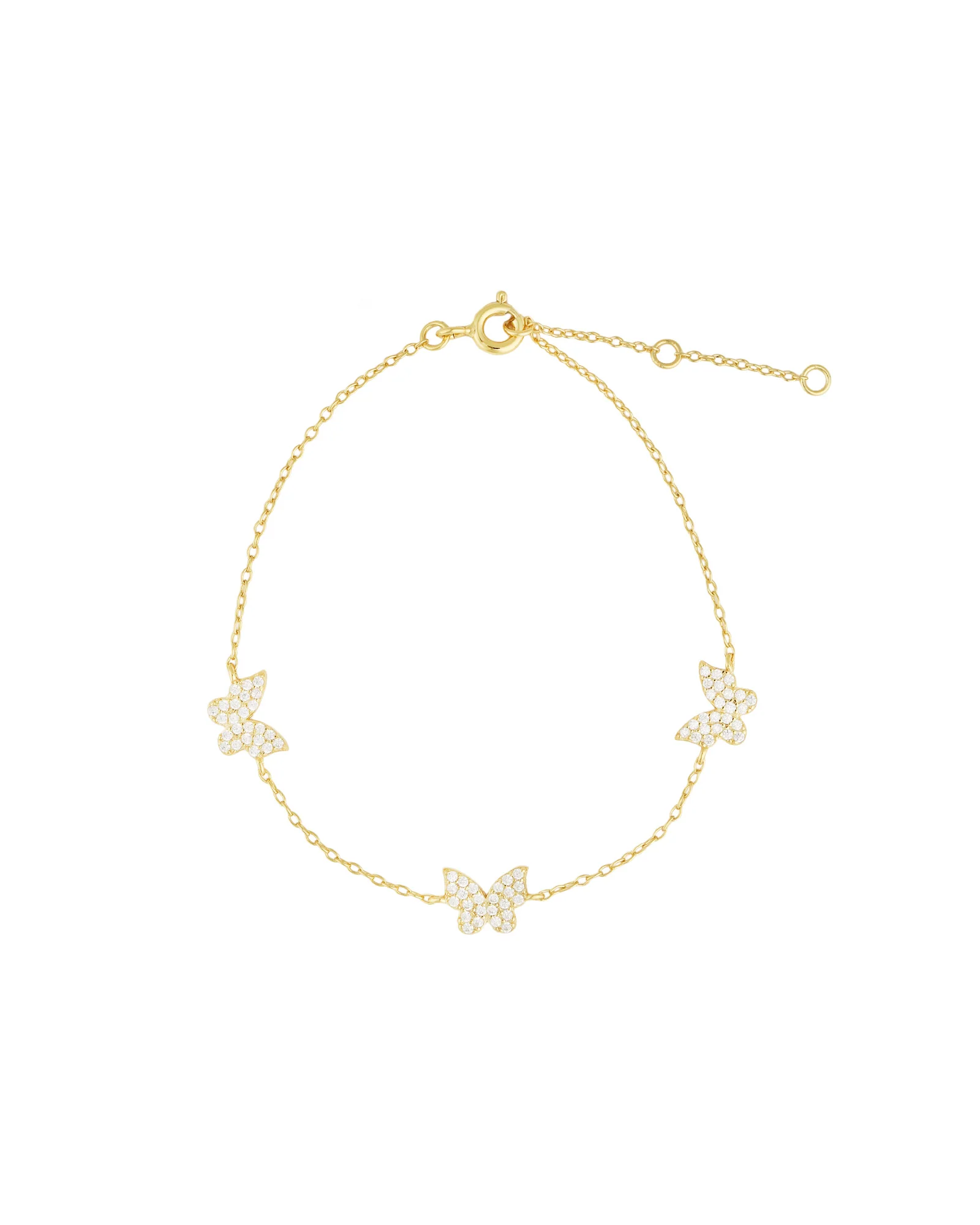 Butterfly Pavé Station Bracelet