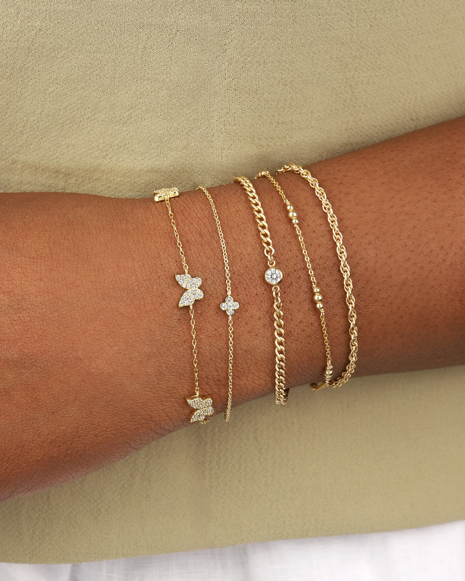 Butterfly Pavé Station Bracelet - Image 2