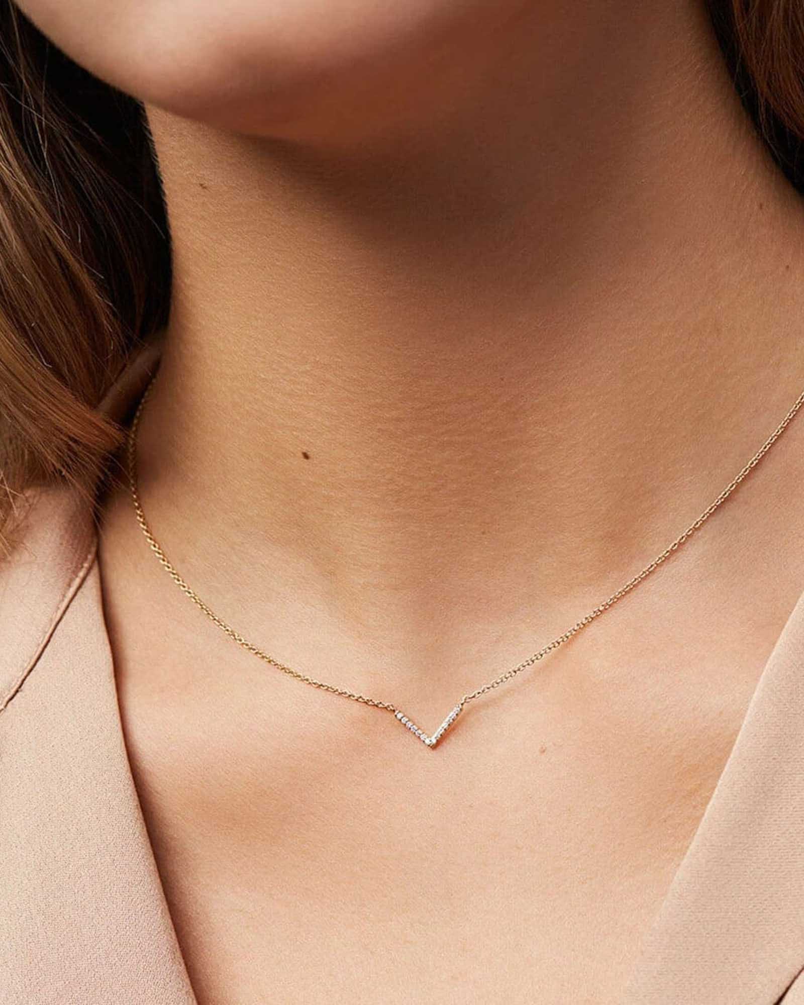 Chevron CZ Necklace - Image 2