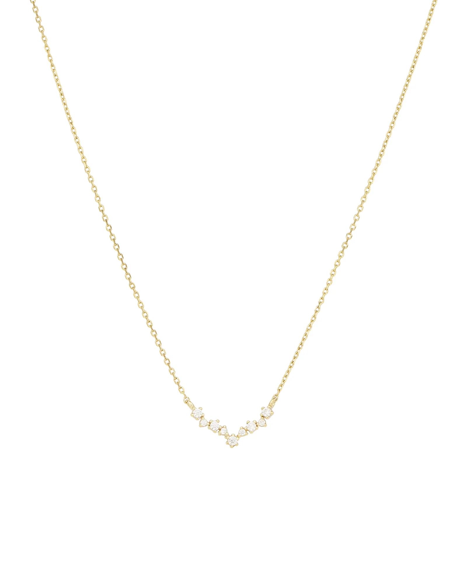 Curved CZ Stars Necklace