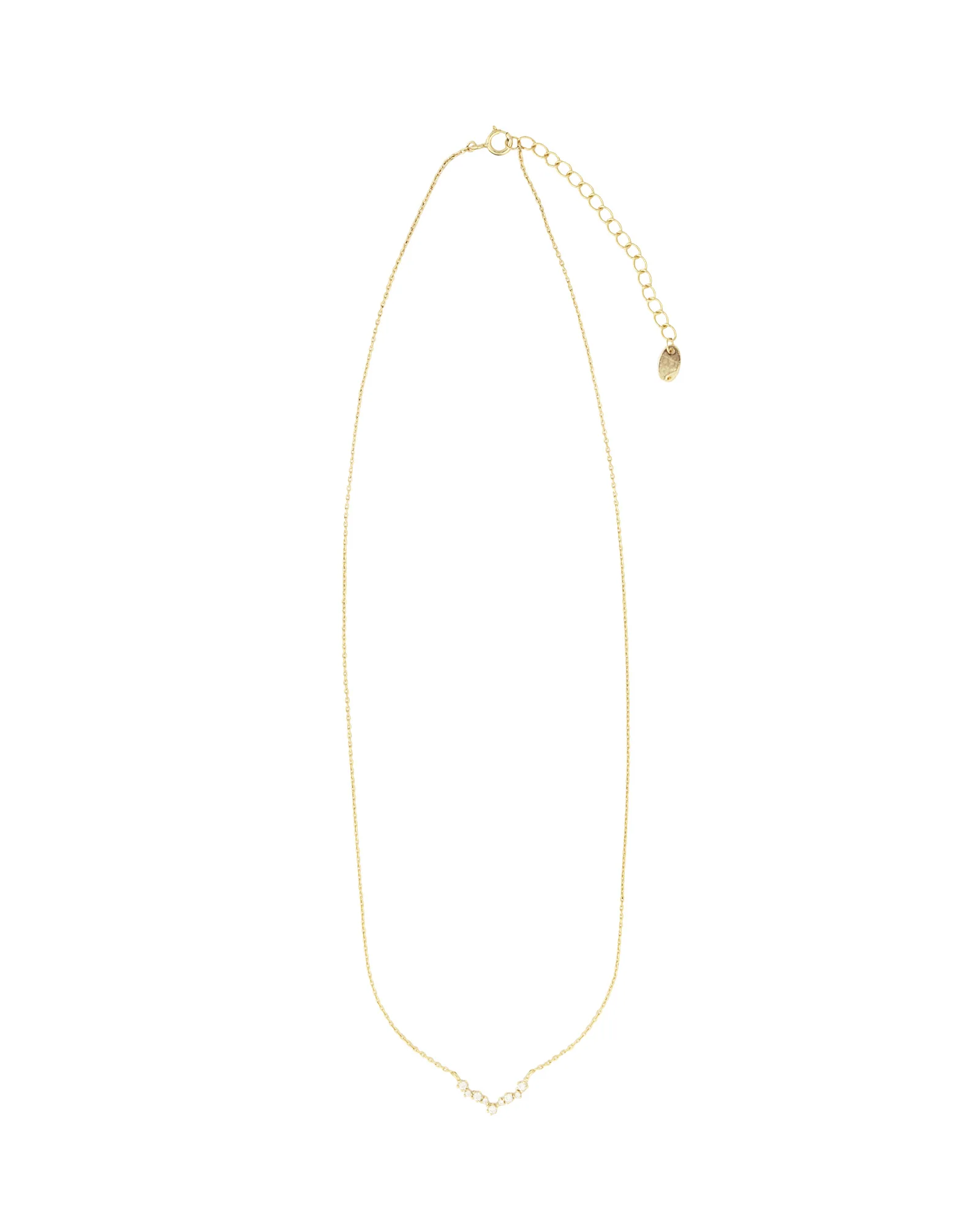 Curved CZ Stars Necklace - Image 3