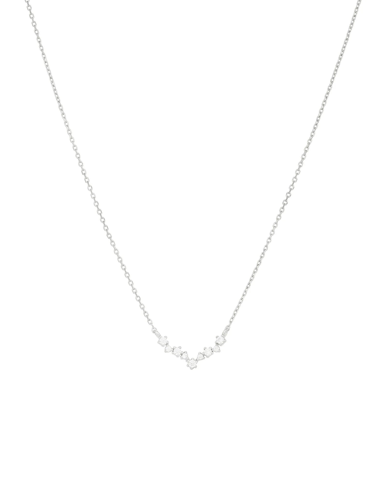 Curved CZ Stars Necklace
