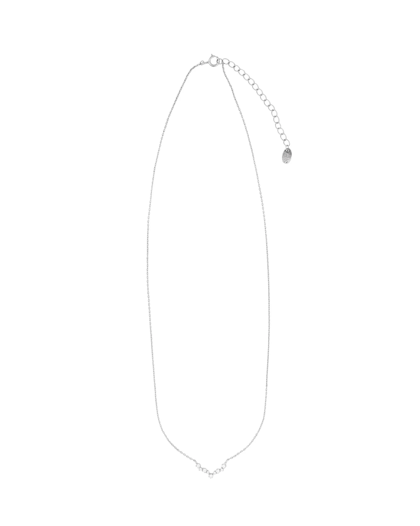 Curved CZ Stars Necklace - Image 3