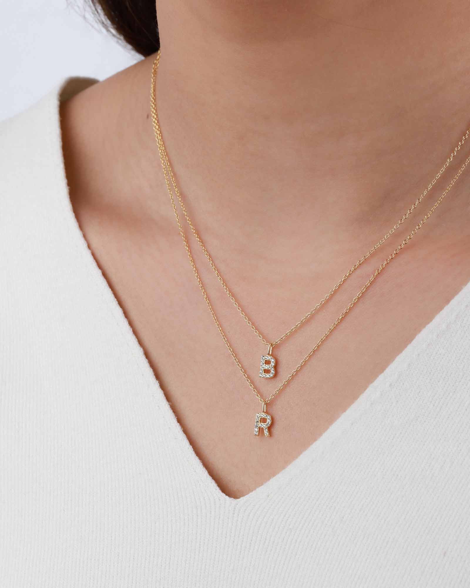CZ Initial Necklace - Image 2