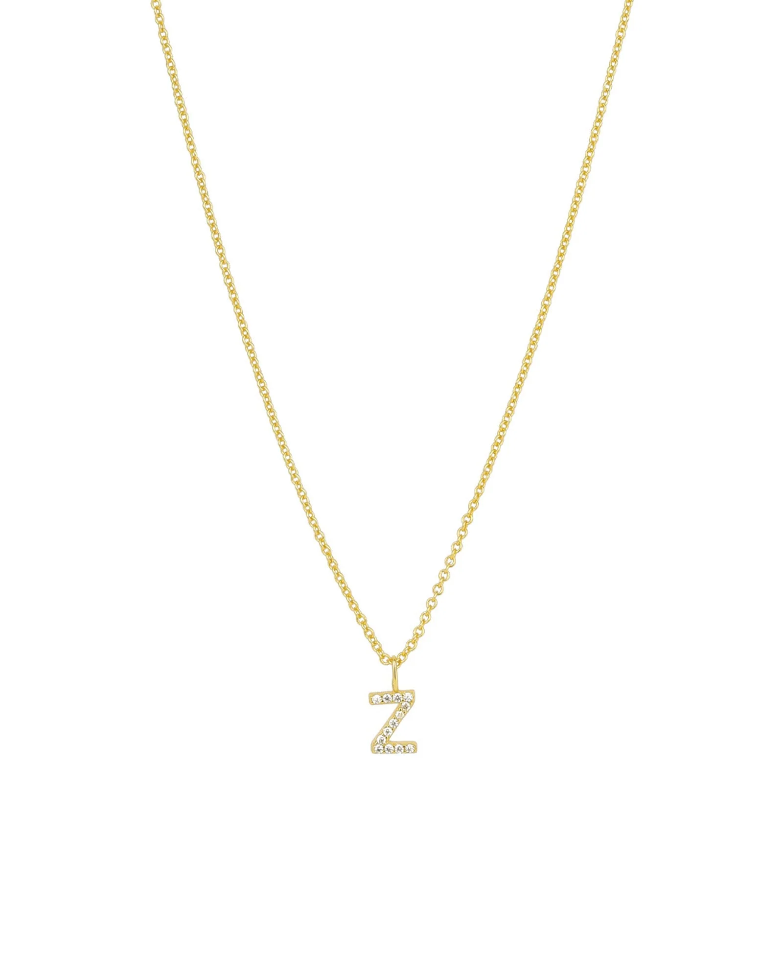 CZ Initial Necklace - Image 24