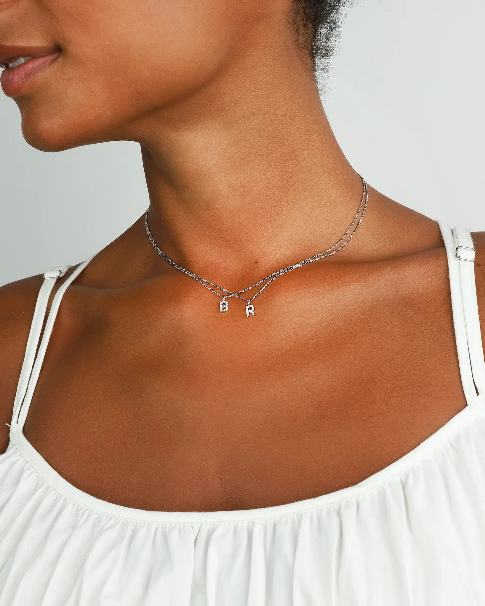 CZ Initial Necklace - Image 2