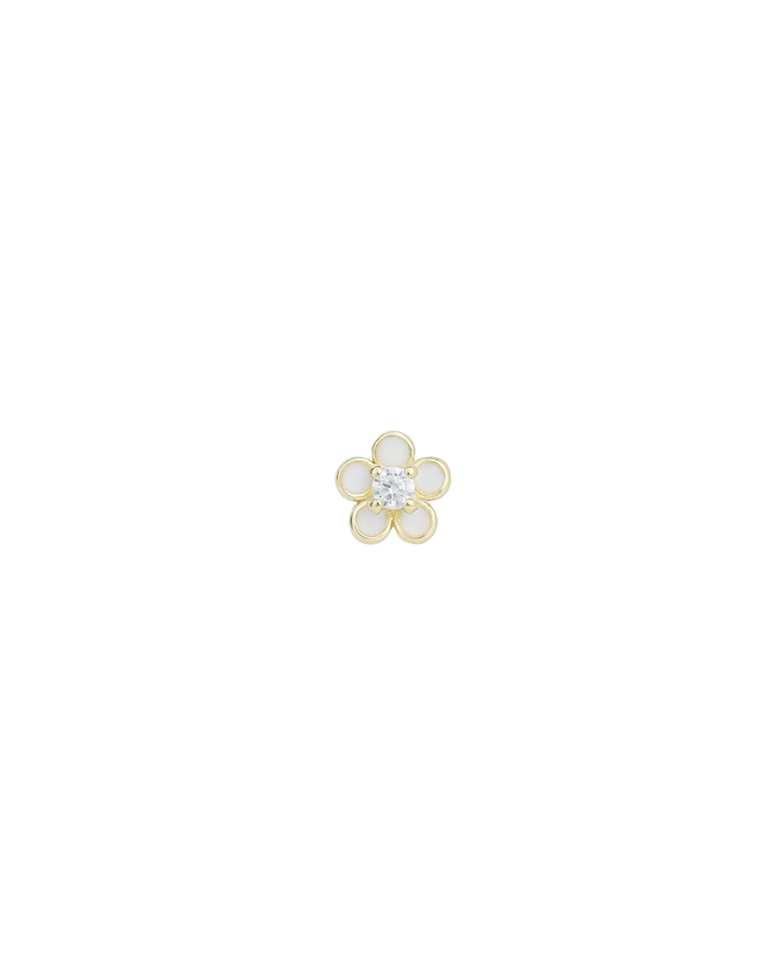 Daisy Stone Enamel Single Stud