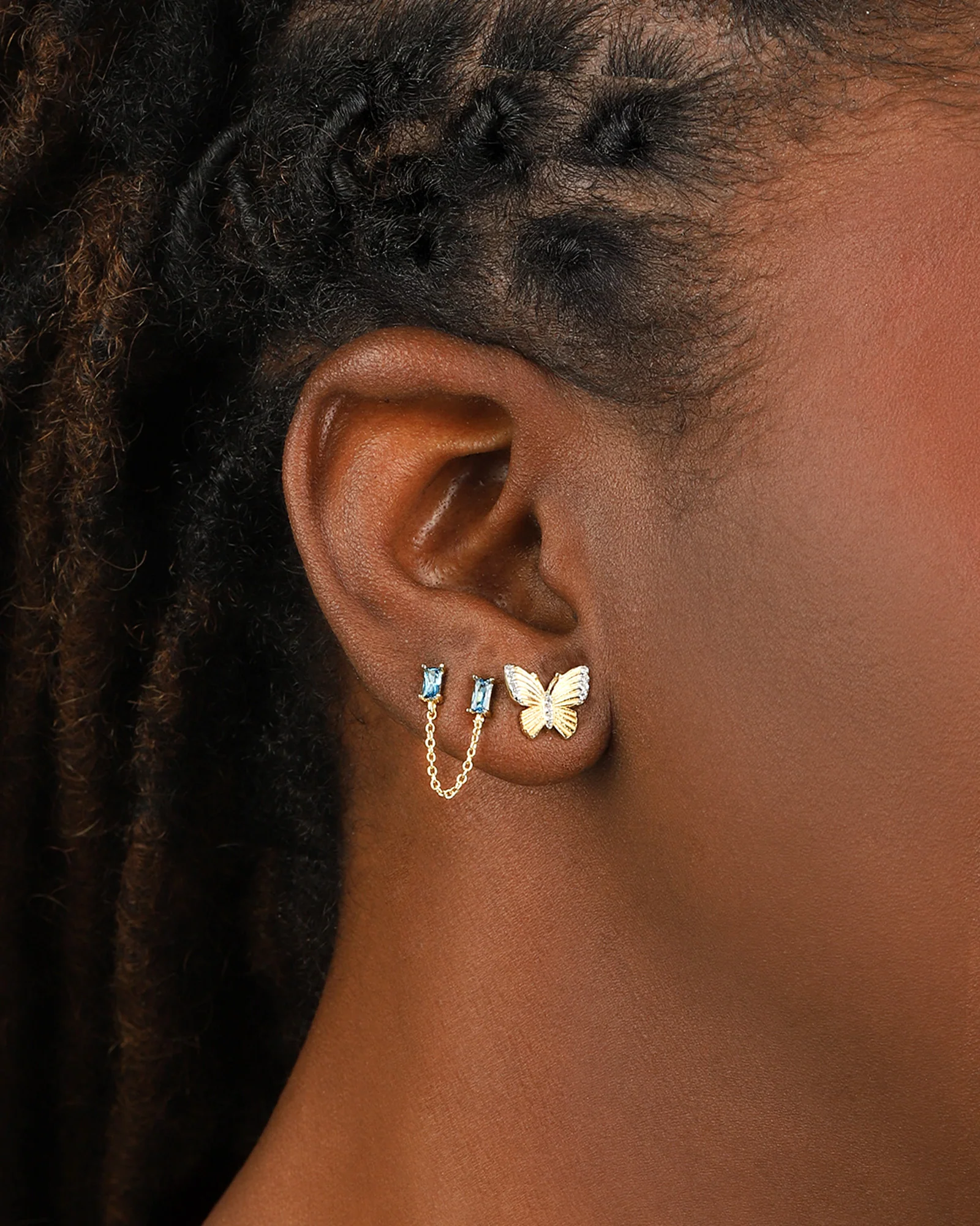 Double Baguette Single Stud - Image 2