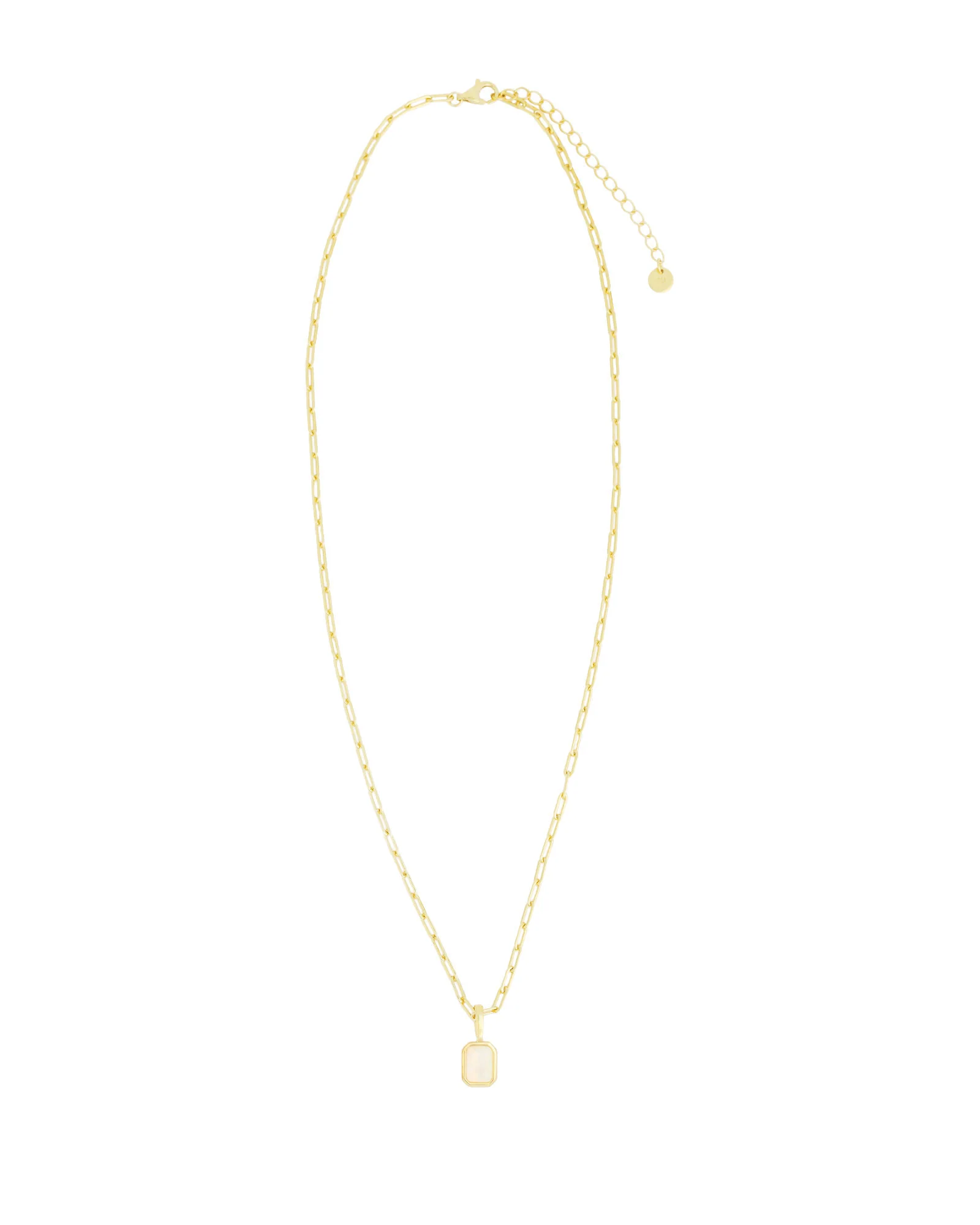 Emerald Cut Birthstone Paperclip Necklace - Image 3