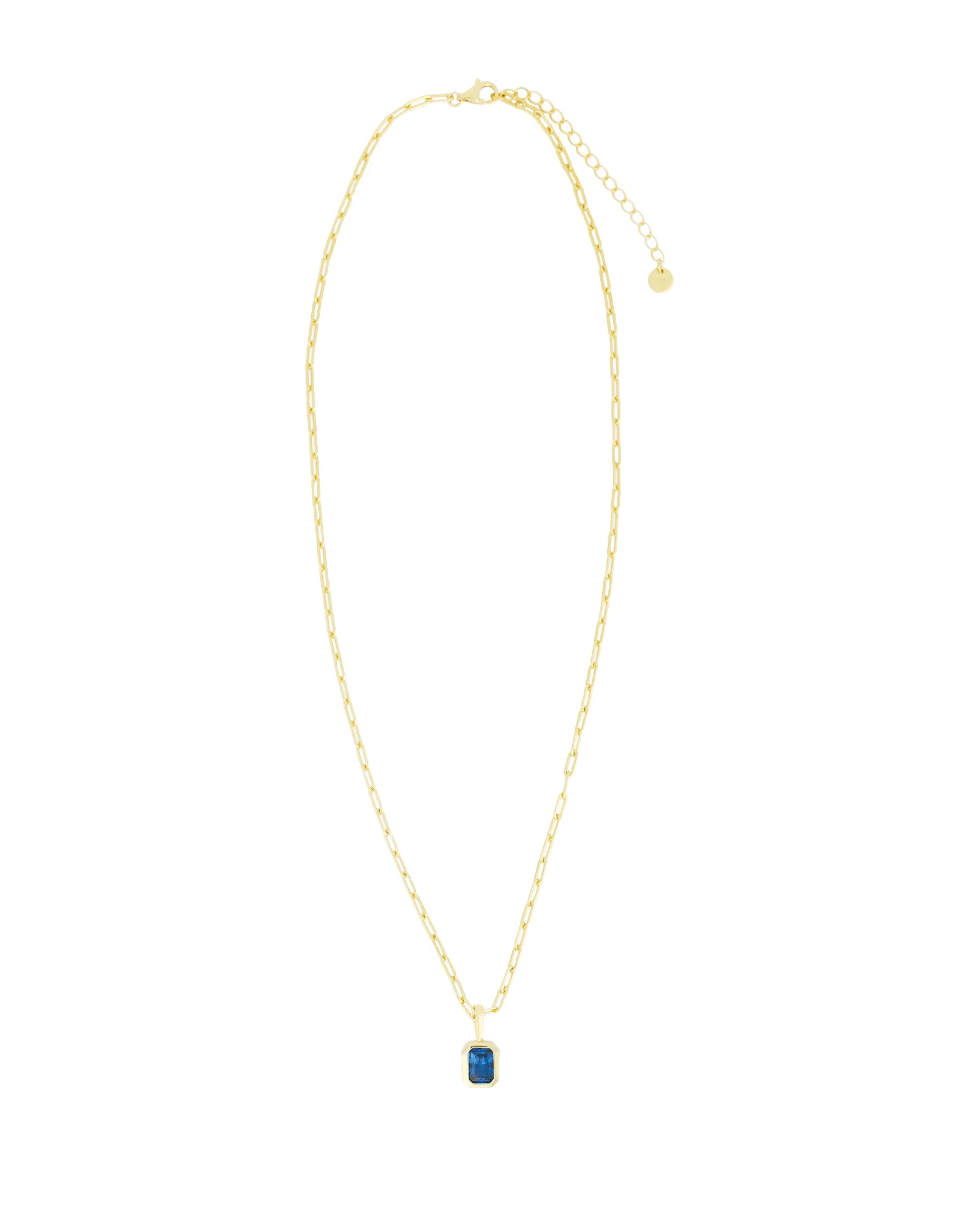 Emerald Cut Birthstone Paperclip Necklace - Image 3