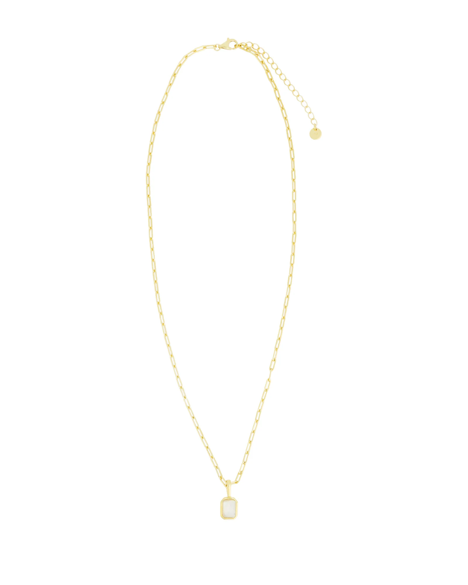 Emerald Cut Birthstone Paperclip Necklace - Image 3