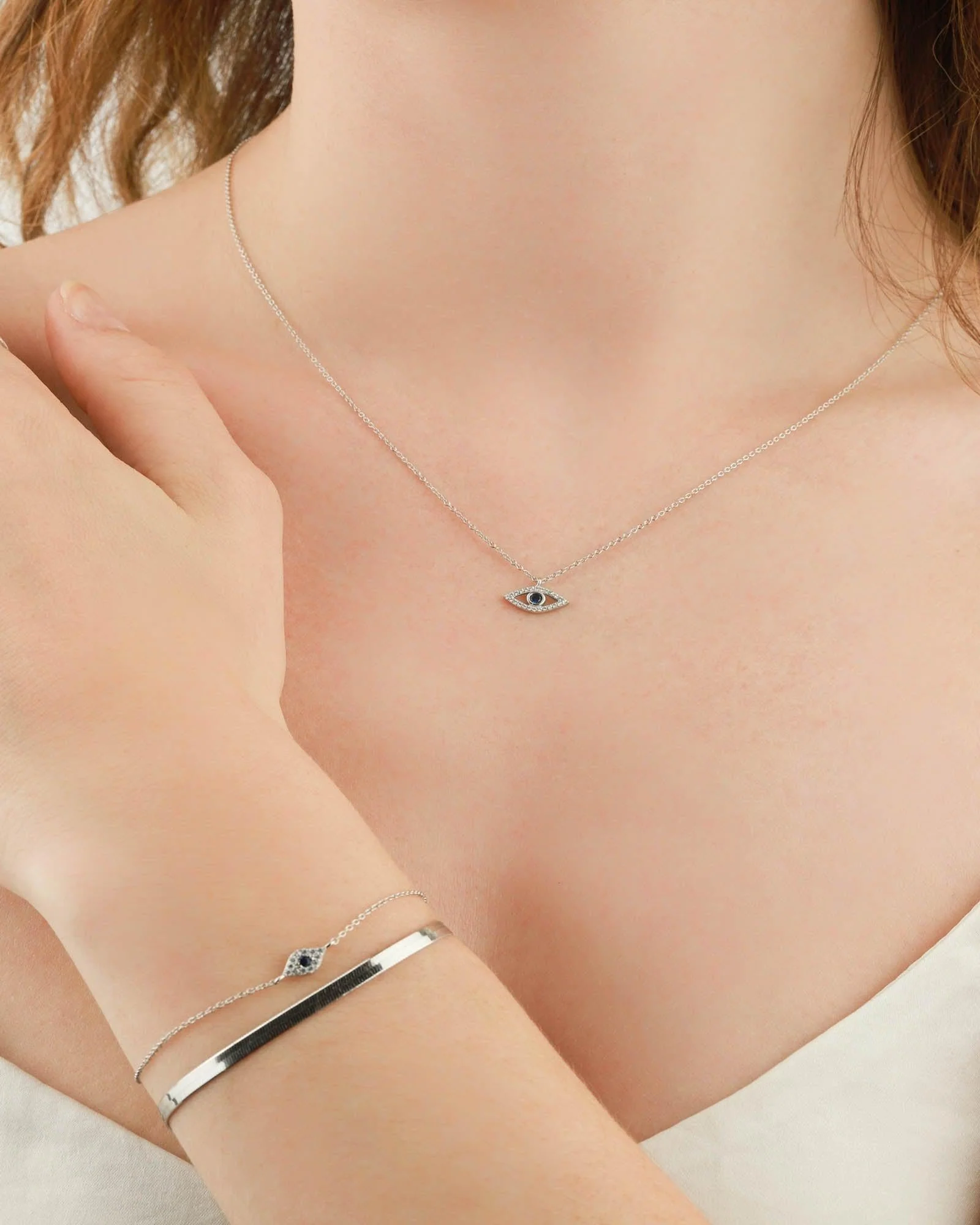 Evil Eye CZ Necklace - Image 3