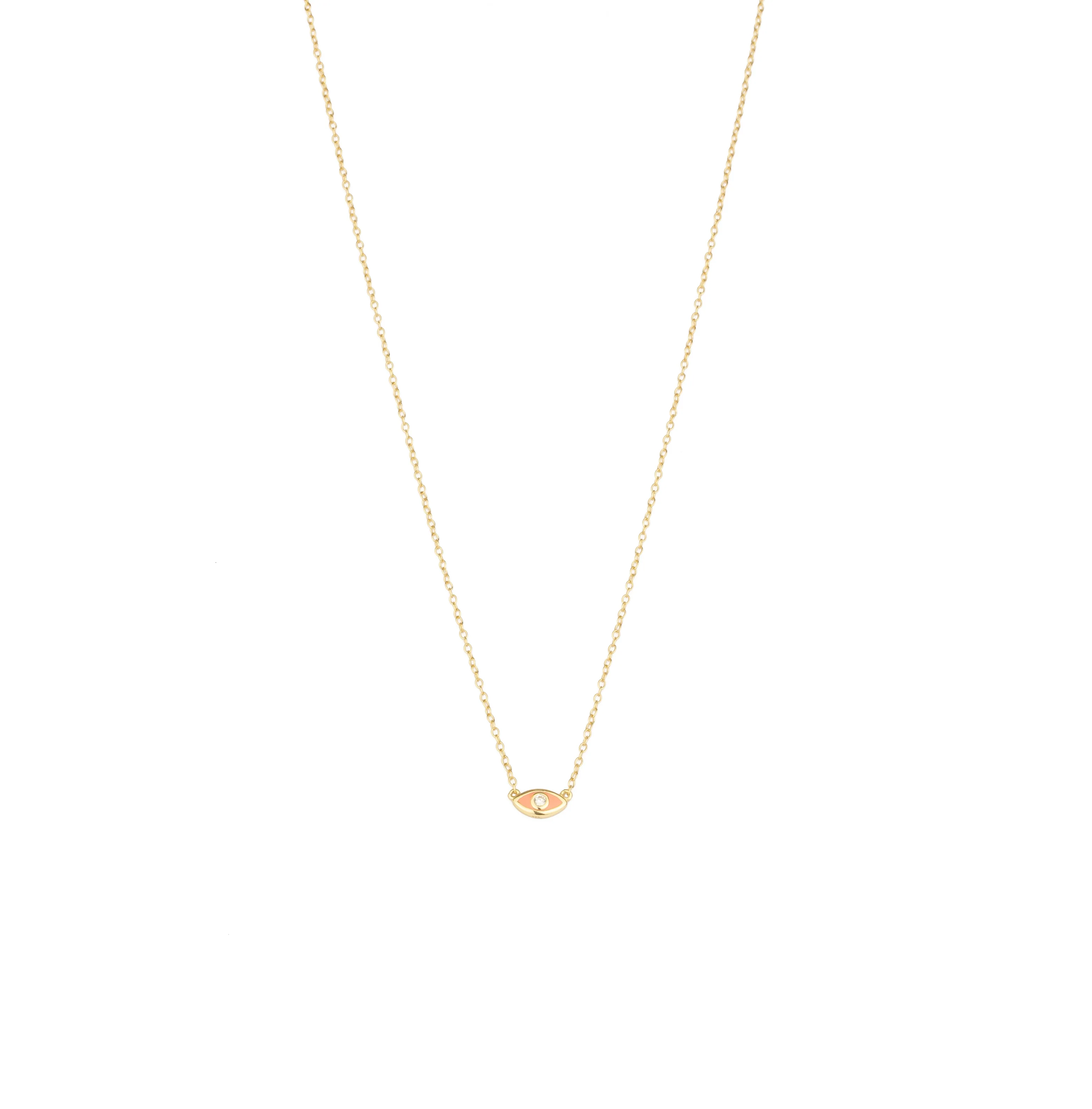 Evil Eye Enamel CZ Necklace - Image 3