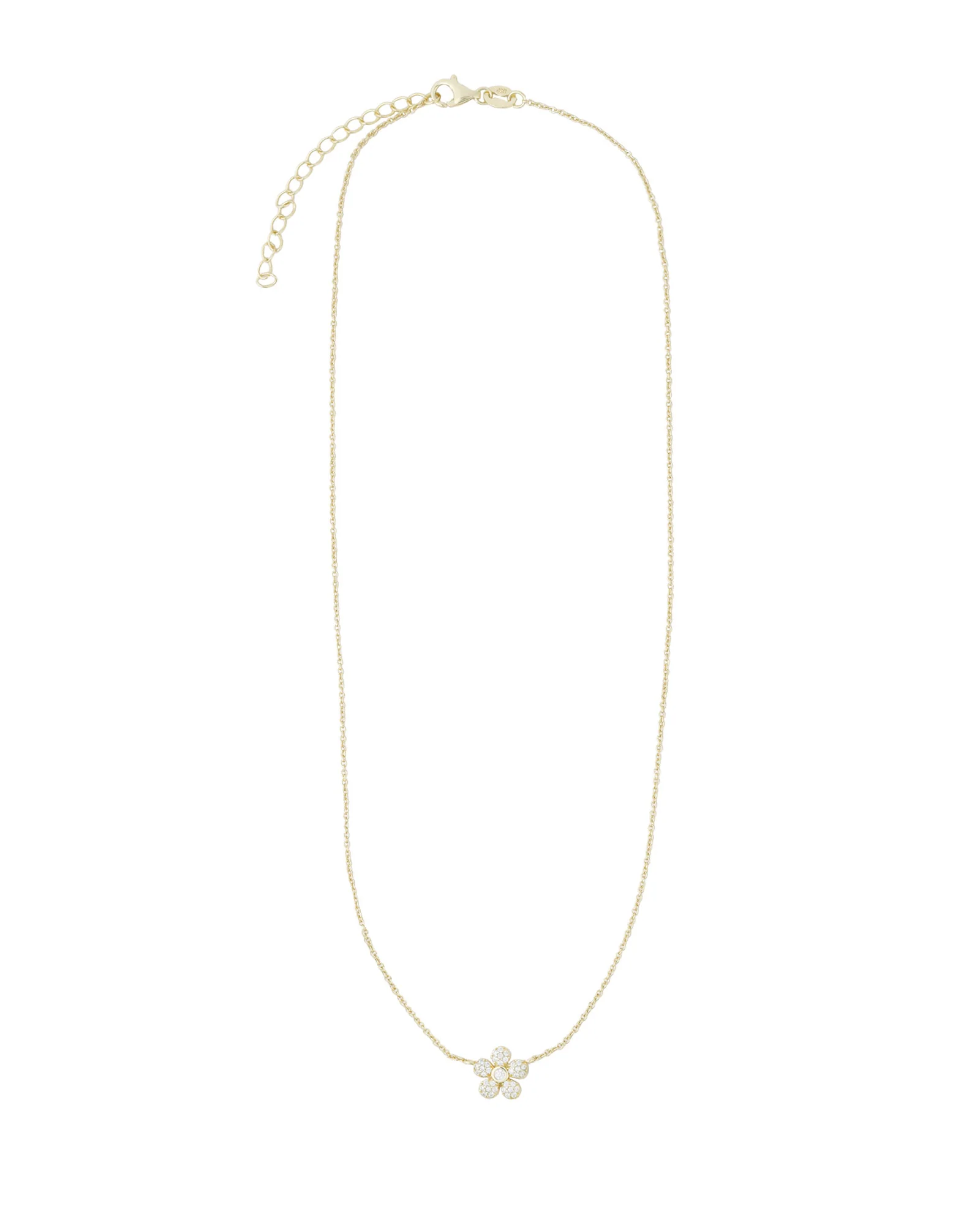 Flower Pavé Necklace - Image 3
