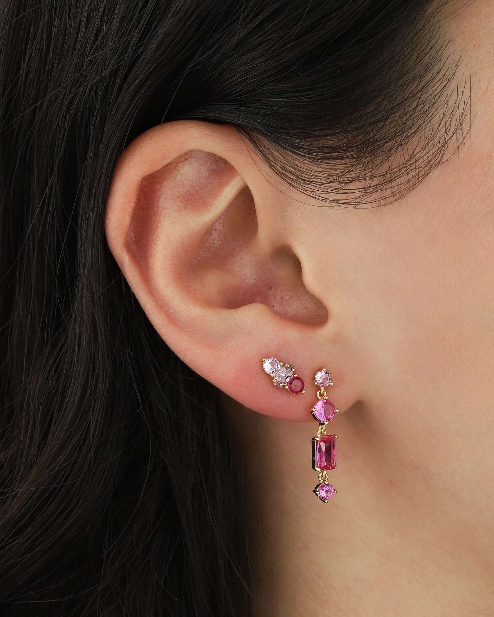 Four Stone Drop Earrings - Image 3