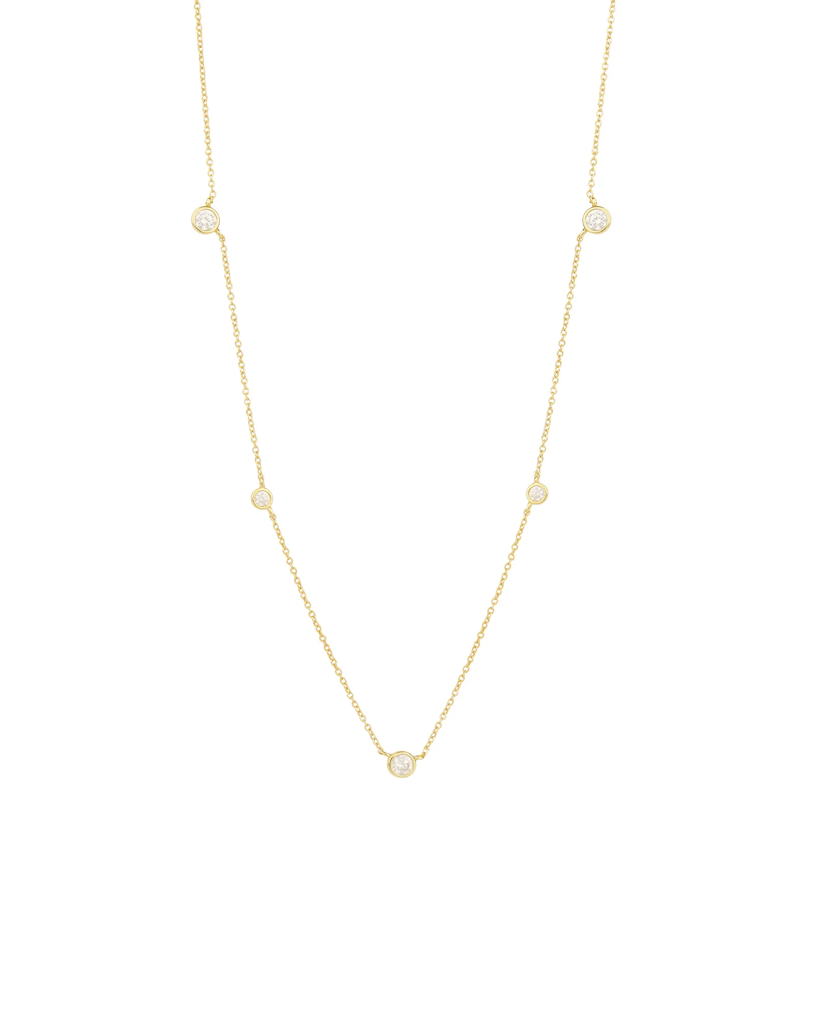 Gradual Station Bezel Necklace