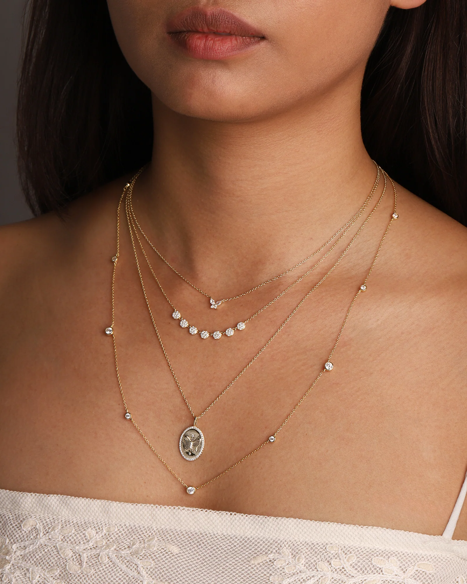 Gradual Station Bezel Necklace - Image 2