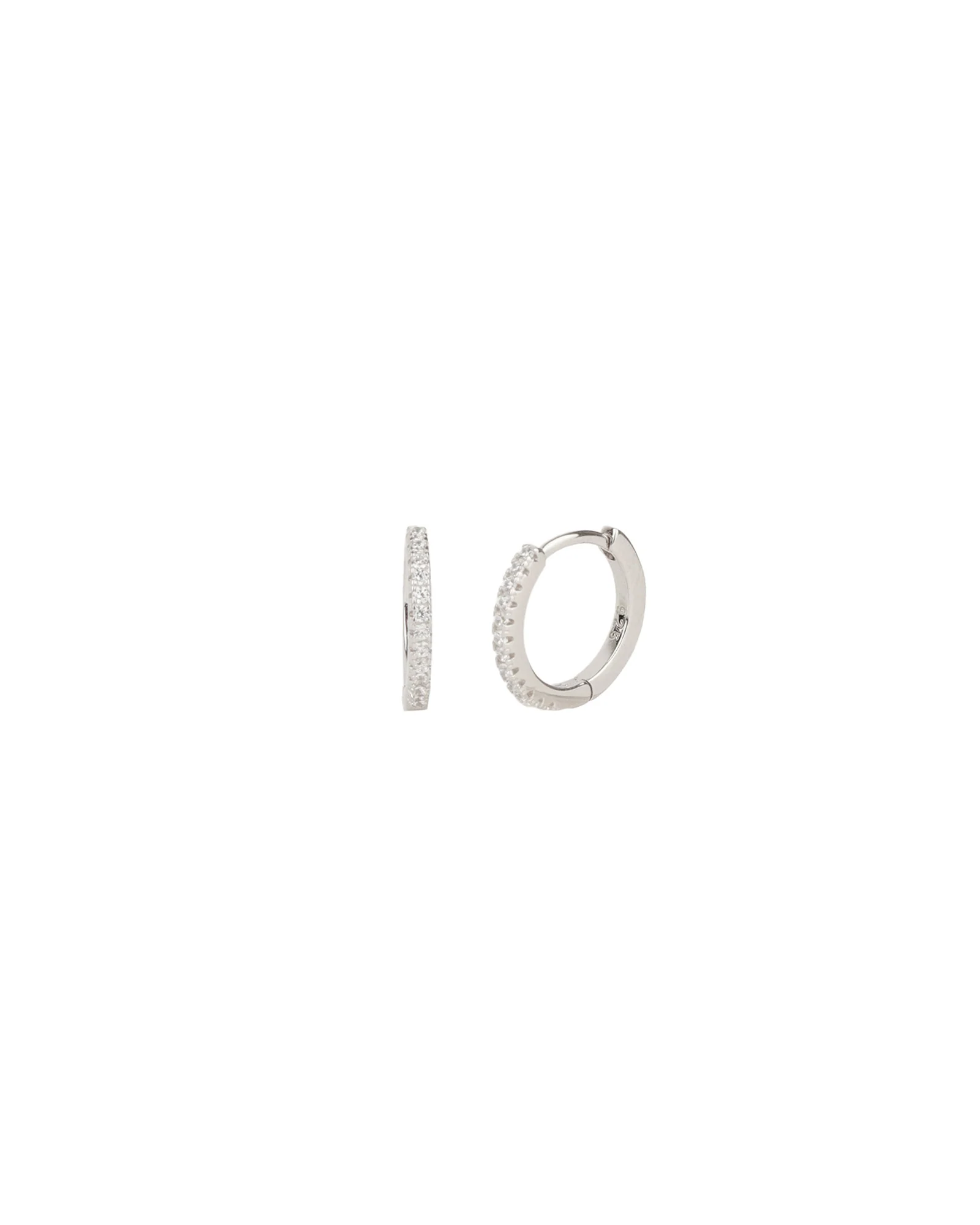 Half Pavé Huggies | 12mm