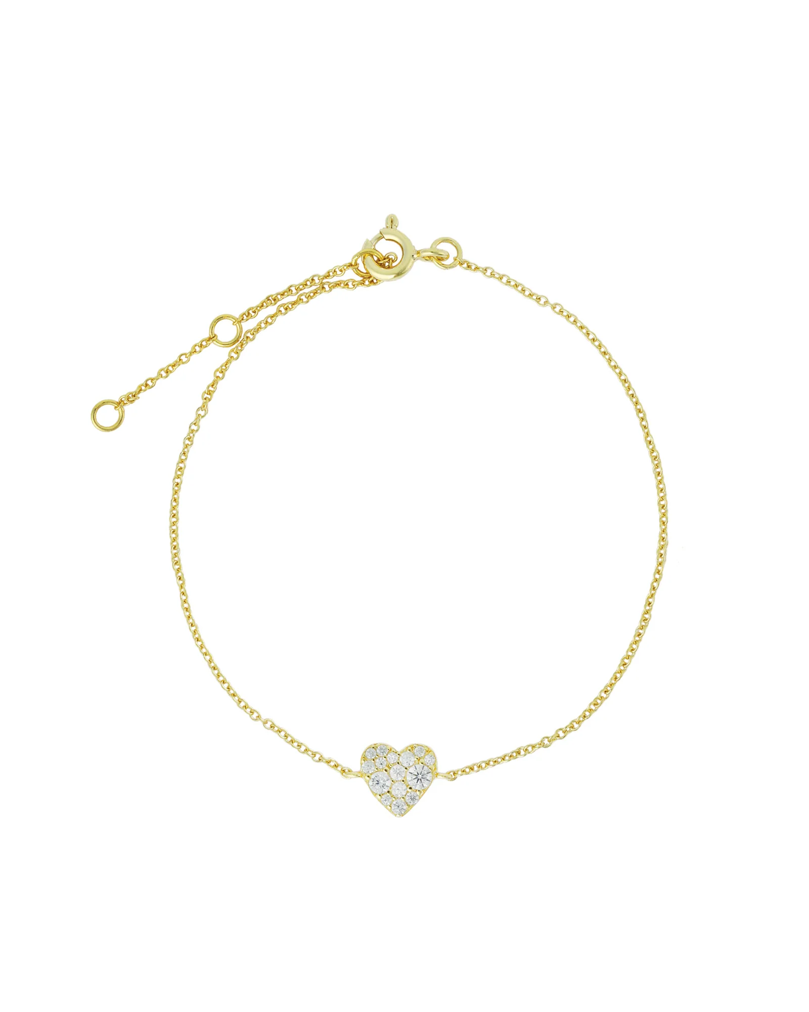 Heart Pavé Chain Bracelet