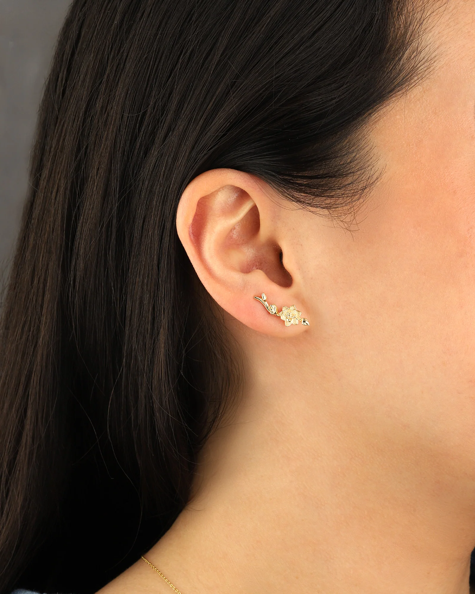 Lotus Flower Ear Climbers - Image 2