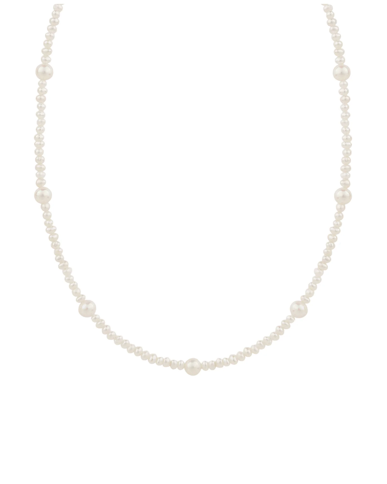 Mixed Size Pearl Necklace