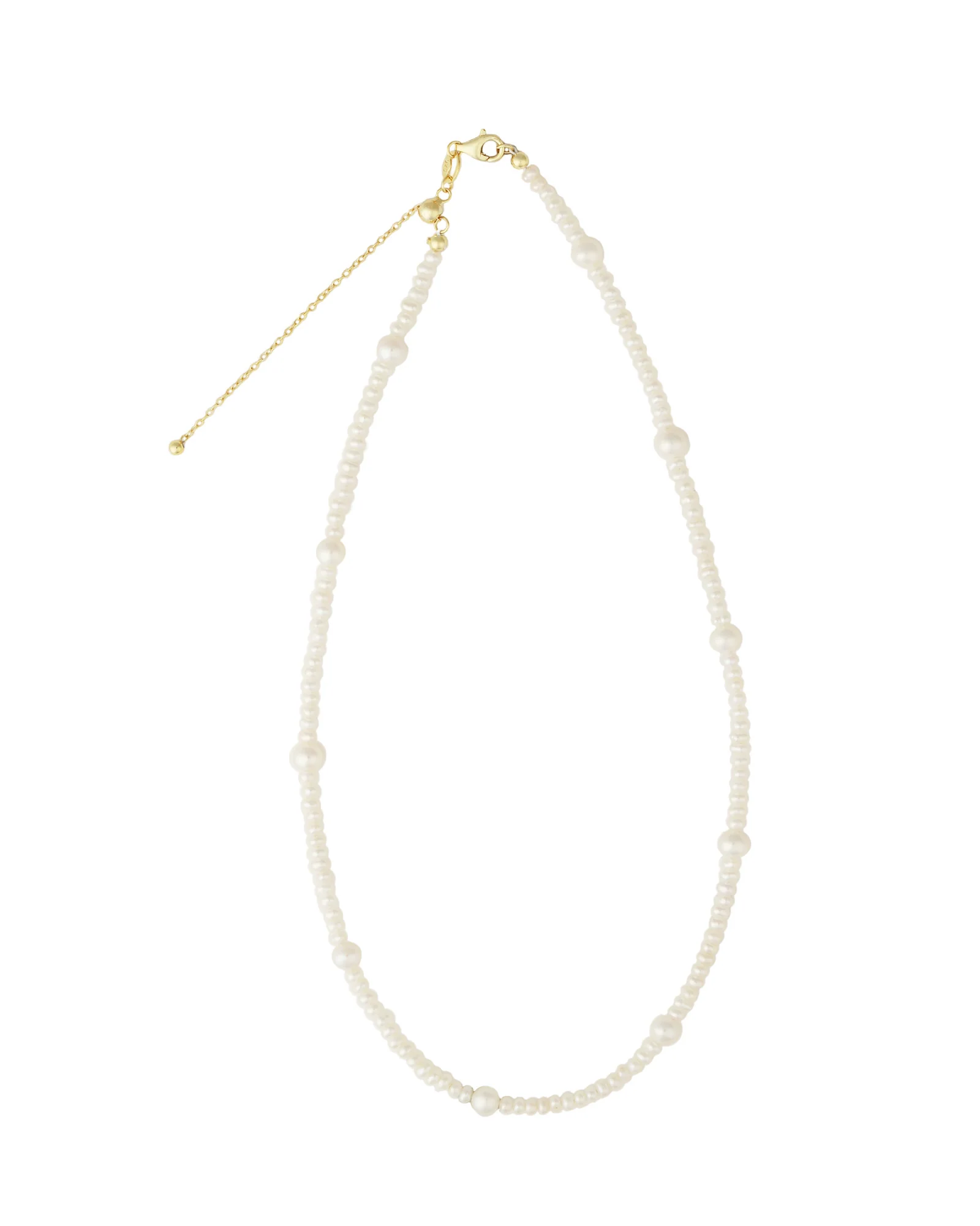 Mixed Size Pearl Necklace - Image 3