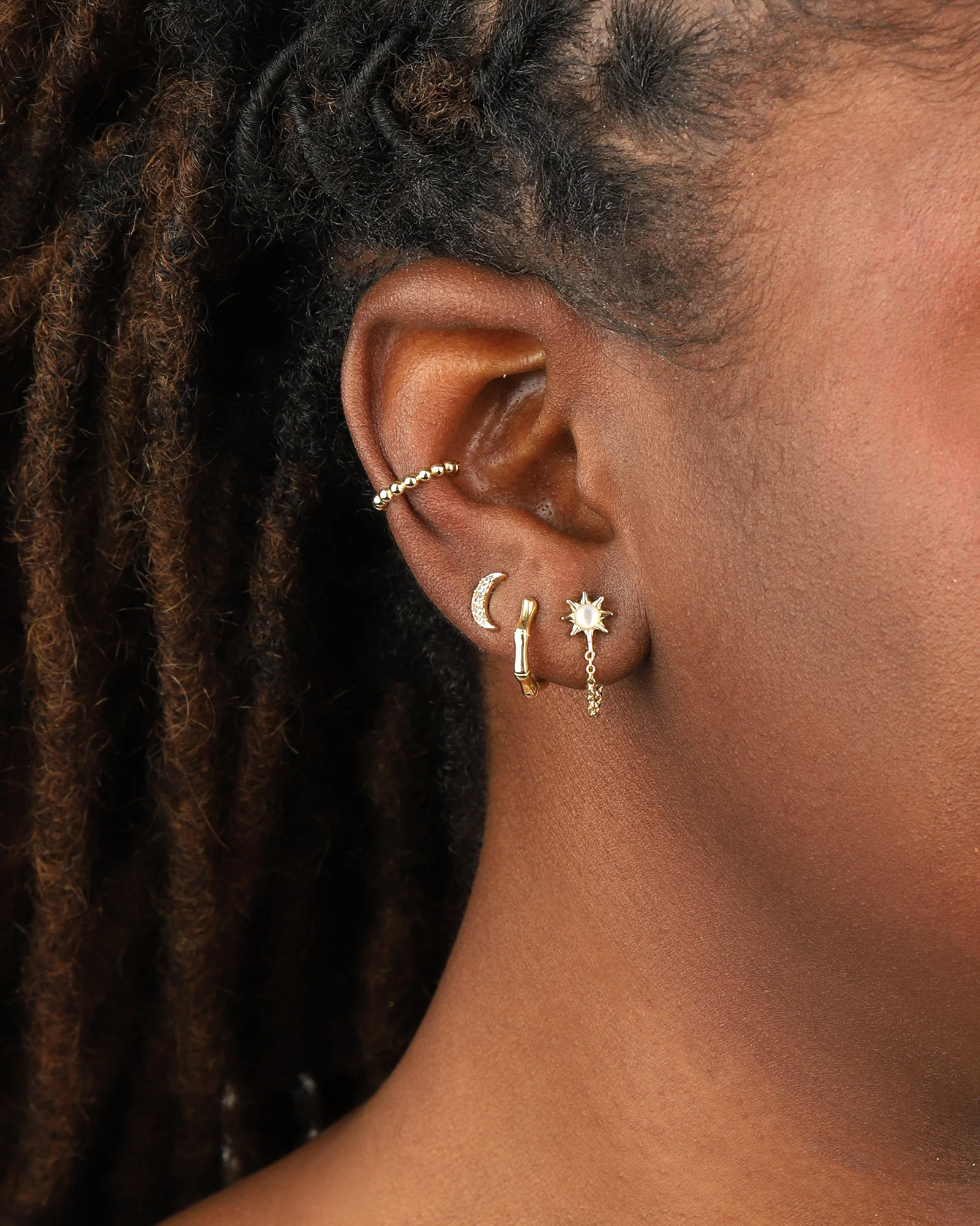 Sun Chain Link Single Stud - Image 2