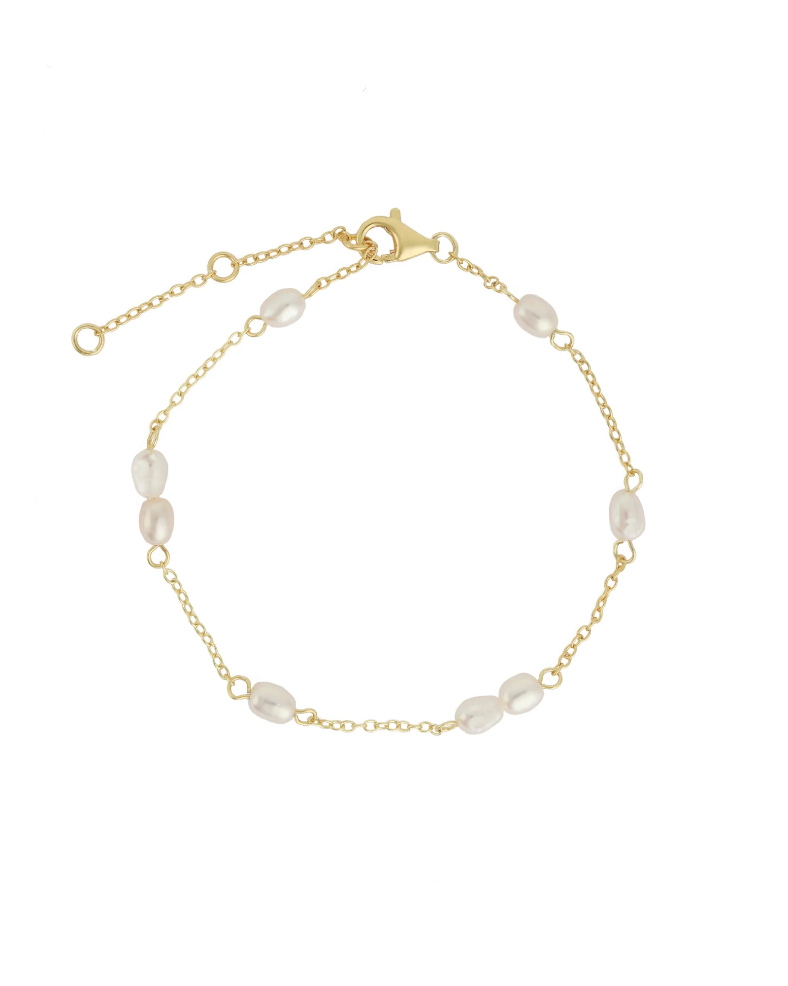 Multi Baroque Pearl Station Bracelet
