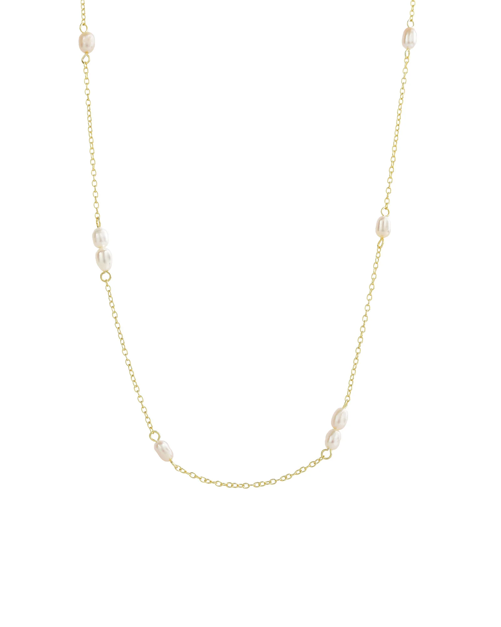 Multi Baroque Pearl Station Necklace