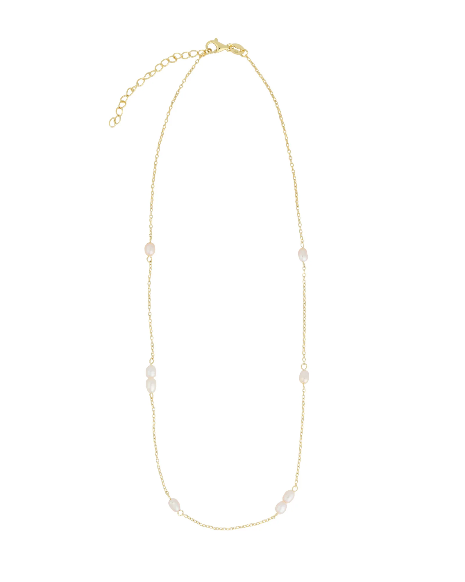 Multi Baroque Pearl Station Necklace - Image 3